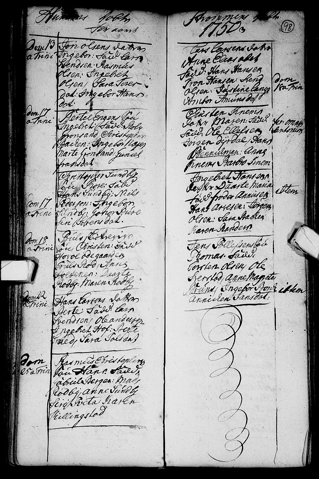 Hurum kirkebøker, AV/SAKO-A-229/F/Fa/L0002: Parish register (official) no. 2, 1733-1757, p. 98