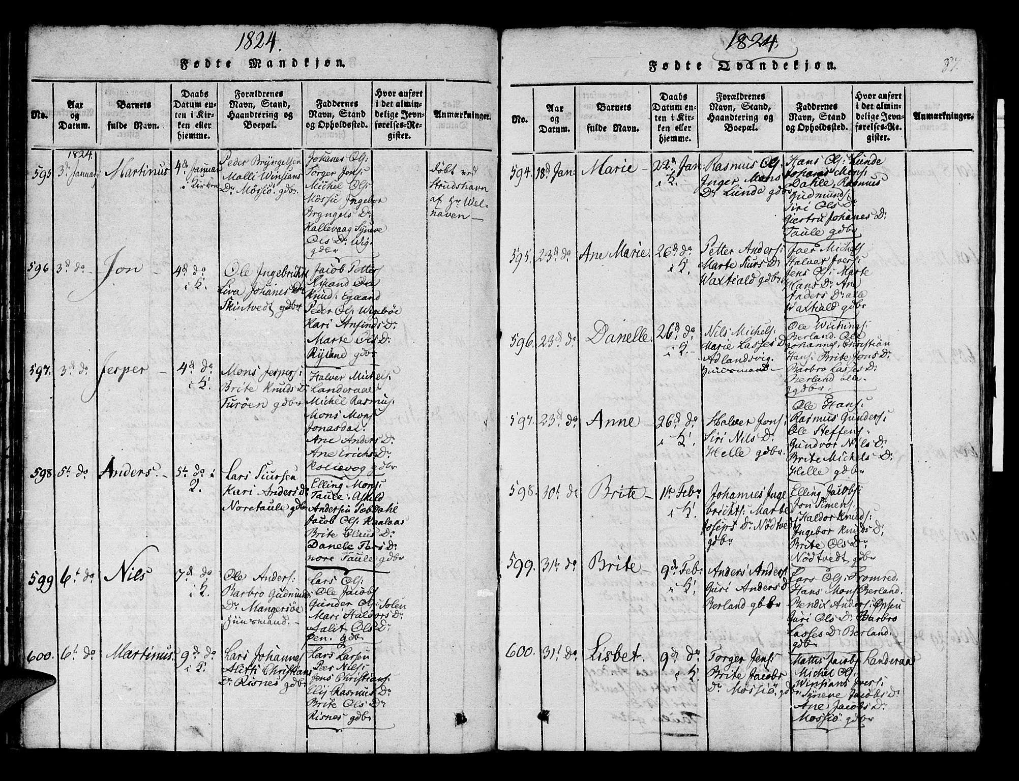 Manger sokneprestembete, AV/SAB-A-76801/H/Haa: Parish register (official) no. A 3, 1816-1824, p. 87