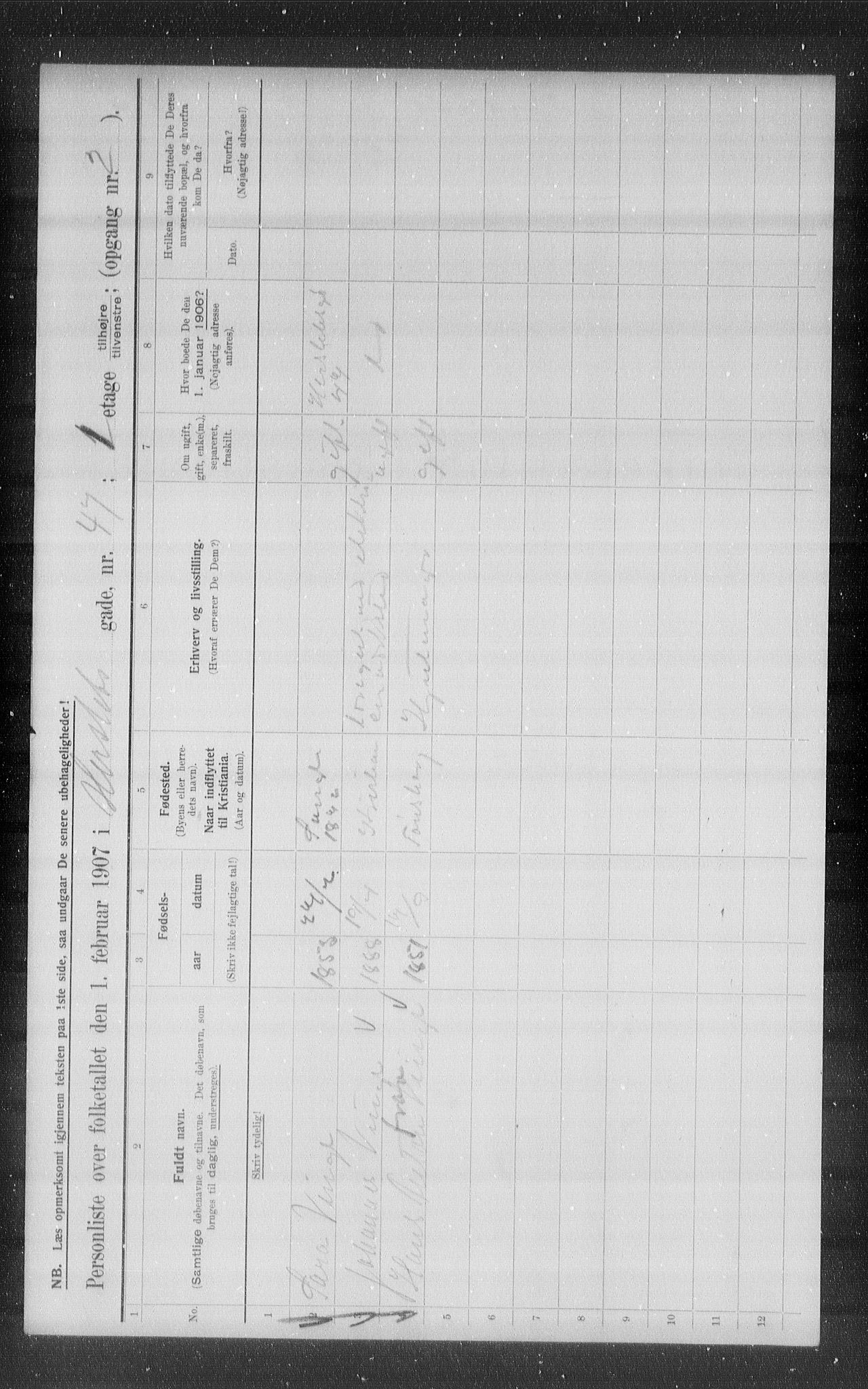 OBA, Municipal Census 1907 for Kristiania, 1907, p. 20480