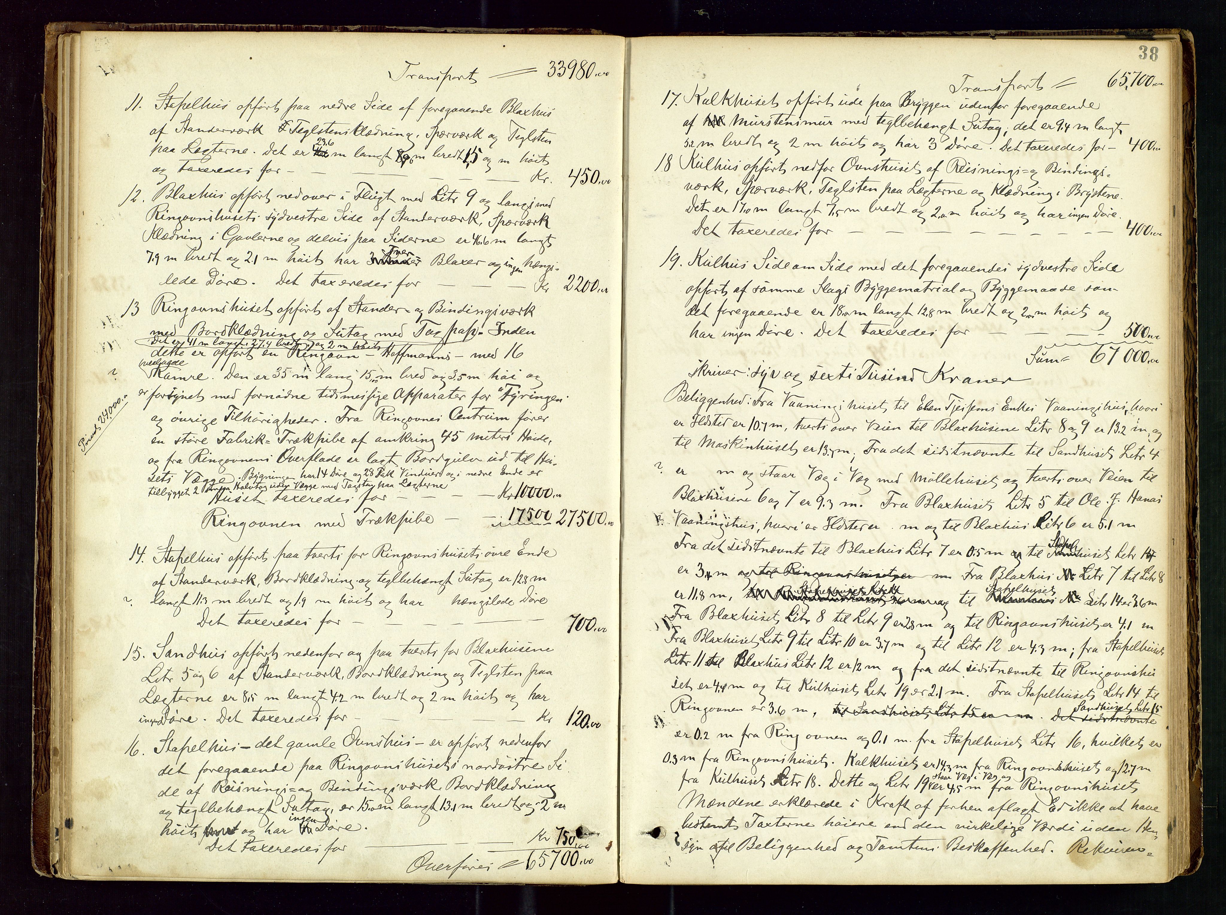 Høyland/Sandnes lensmannskontor, AV/SAST-A-100166/Goa/L0002: "Brandtaxtprotokol for Landafdelingen i Høiland", 1880-1917, p. 37b-38a