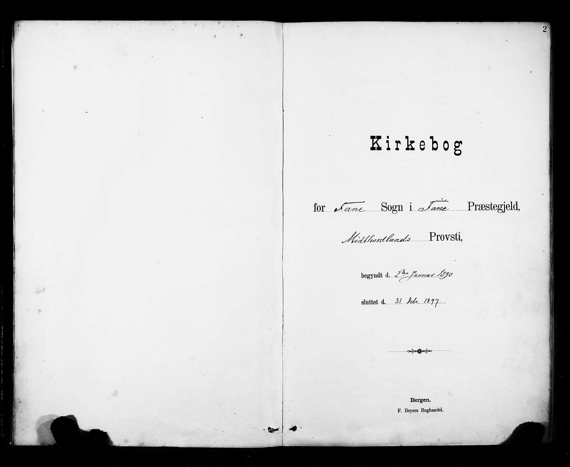 Fana Sokneprestembete, AV/SAB-A-75101/H/Haa/Haab/L0002: Parish register (official) no. B 2, 1890-1897, p. 2