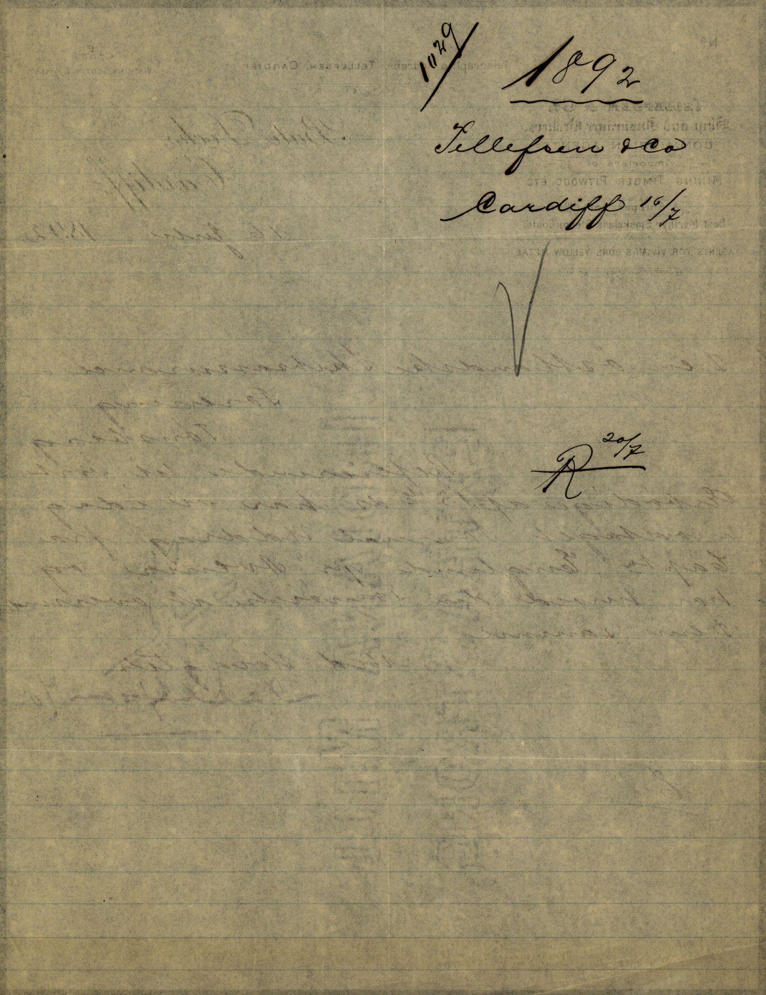 Pa 63 - Østlandske skibsassuranceforening, VEMU/A-1079/G/Ga/L0028/0006: Havaridokumenter / Avenir, Jan Mayn, Freia, Magna, Løvspring, 1892, p. 3