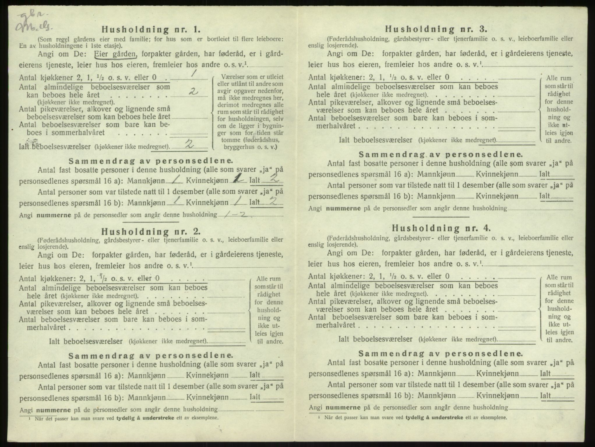 SAB, 1920 census for Leikanger, 1920, p. 518
