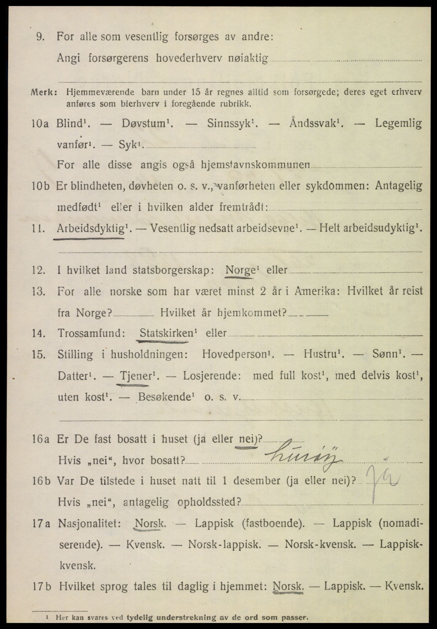 SAT, 1920 census for Meløy, 1920, p. 7592