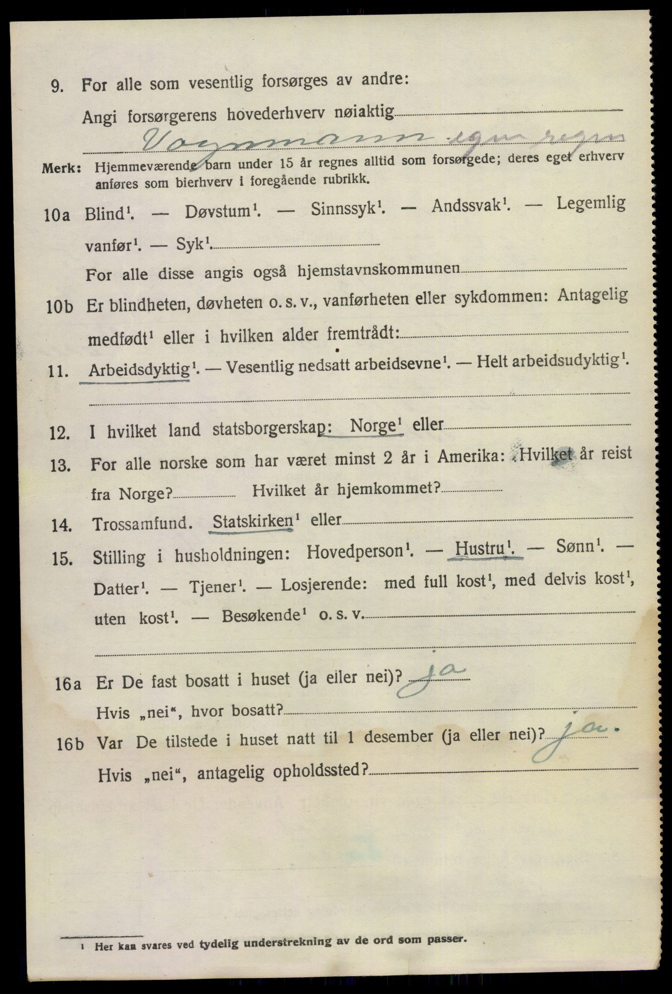 SAKO, 1920 census for Bamble, 1920, p. 5098