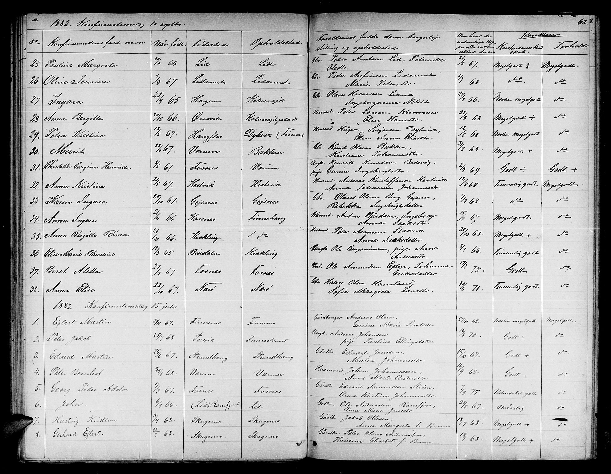 Ministerialprotokoller, klokkerbøker og fødselsregistre - Nord-Trøndelag, SAT/A-1458/780/L0650: Parish register (copy) no. 780C02, 1866-1884, p. 62