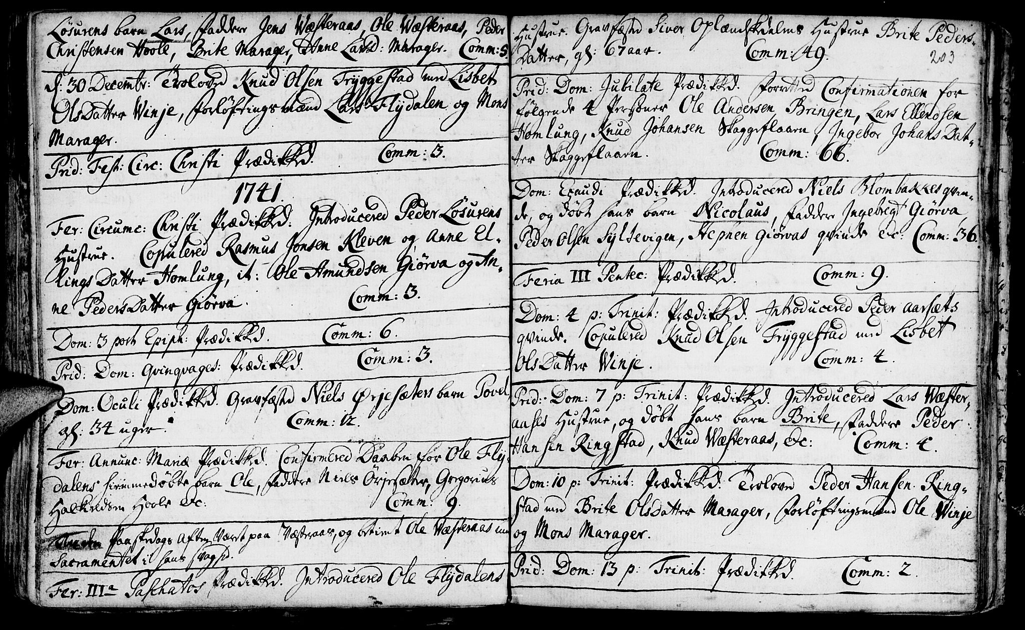 Ministerialprotokoller, klokkerbøker og fødselsregistre - Møre og Romsdal, SAT/A-1454/519/L0242: Parish register (official) no. 519A01 /3, 1736-1761, p. 203