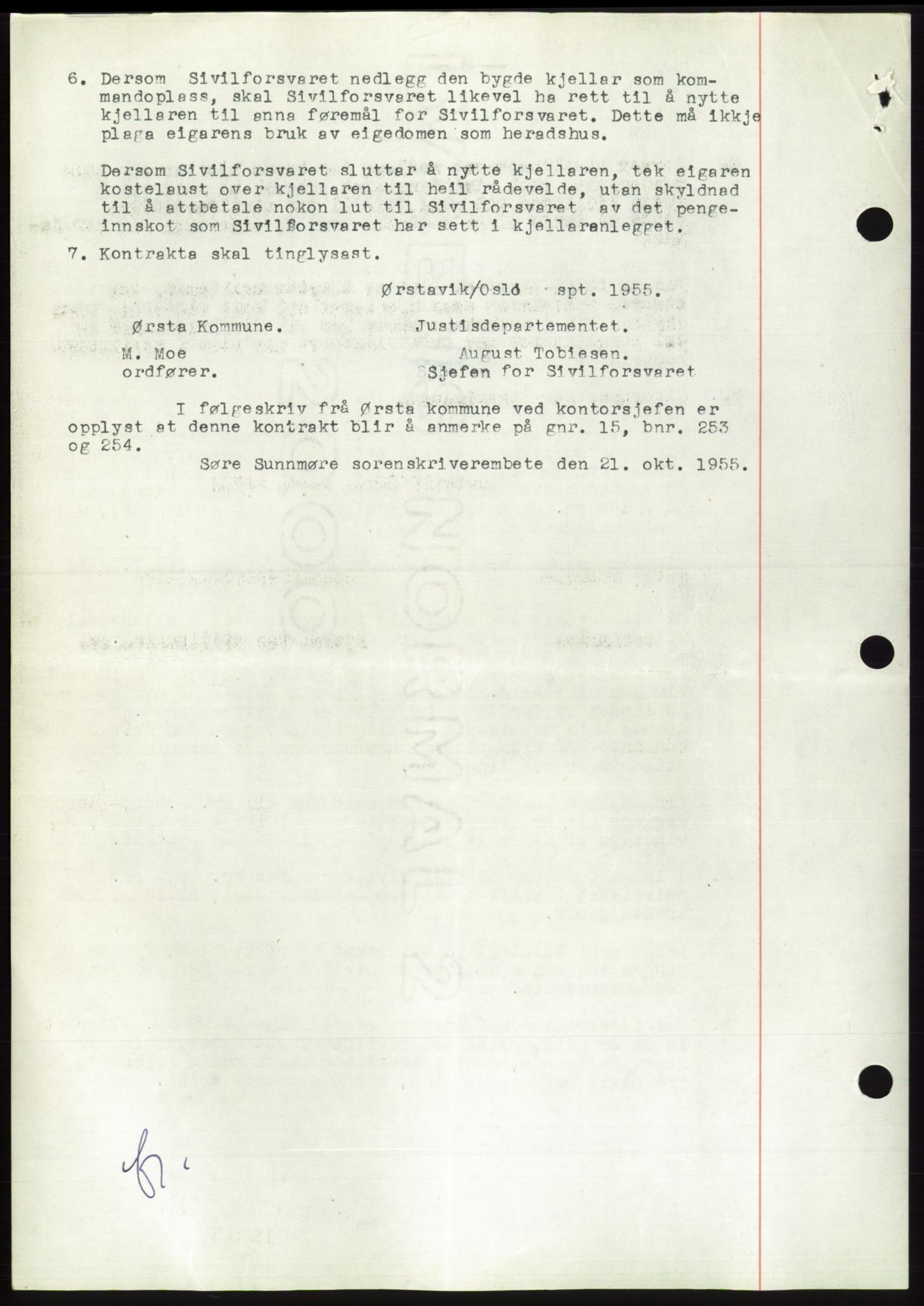 Søre Sunnmøre sorenskriveri, AV/SAT-A-4122/1/2/2C/L0102: Mortgage book no. 28A, 1955-1956, Diary no: : 2567/1955