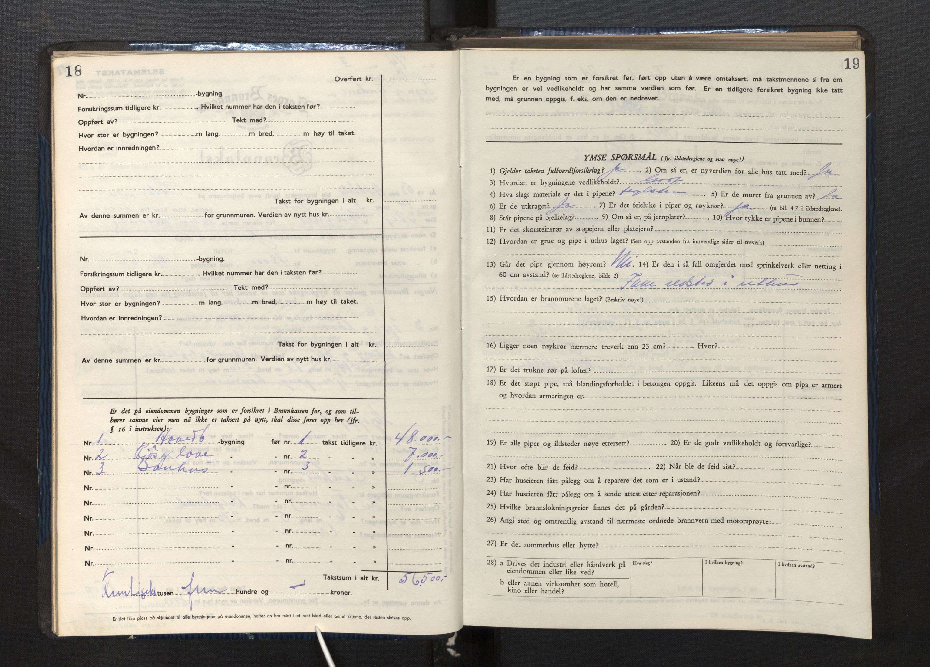 Lensmannen i Gulen, AV/SAB-A-27901/0012/L0004: Branntakstprotokoll skjematakst, 1948-1954, p. 18-19