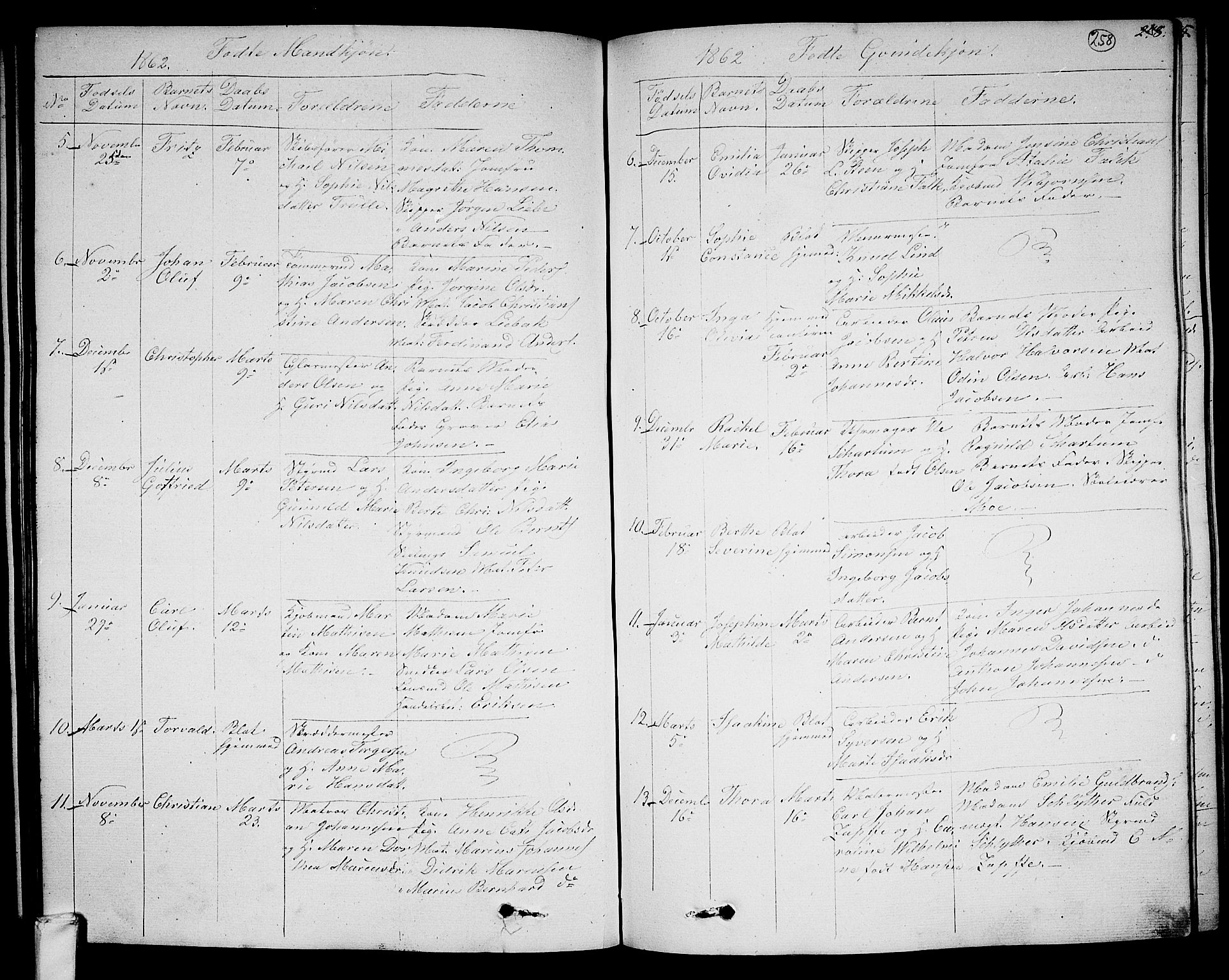 Larvik kirkebøker, SAKO/A-352/G/Ga/L0003a: Parish register (copy) no. I 3A, 1830-1870, p. 258