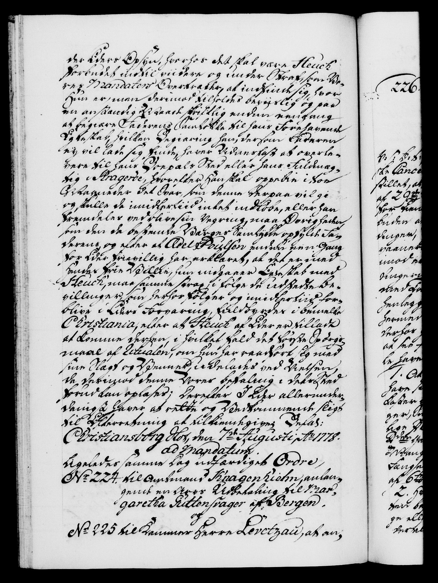 Danske Kanselli 1572-1799, RA/EA-3023/F/Fc/Fca/Fcab/L0042: Norske tegnelser, 1777-1781, p. 293b