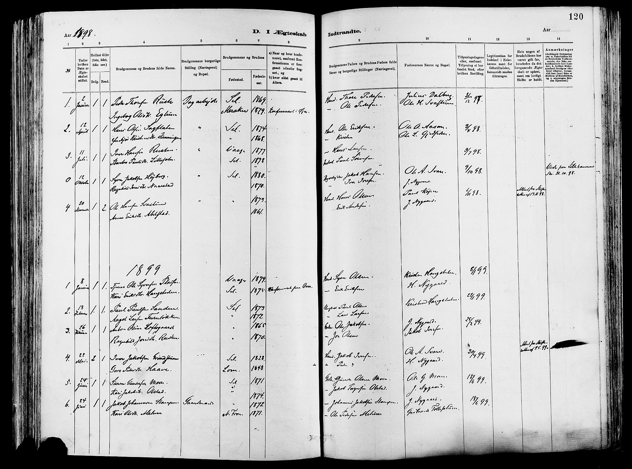 Vågå prestekontor, SAH/PREST-076/H/Ha/Haa/L0008: Parish register (official) no. 8, 1886-1904, p. 120