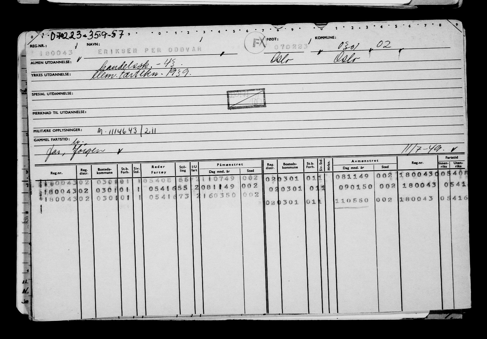 Direktoratet for sjømenn, AV/RA-S-3545/G/Gb/L0215: Hovedkort, 1923, p. 148