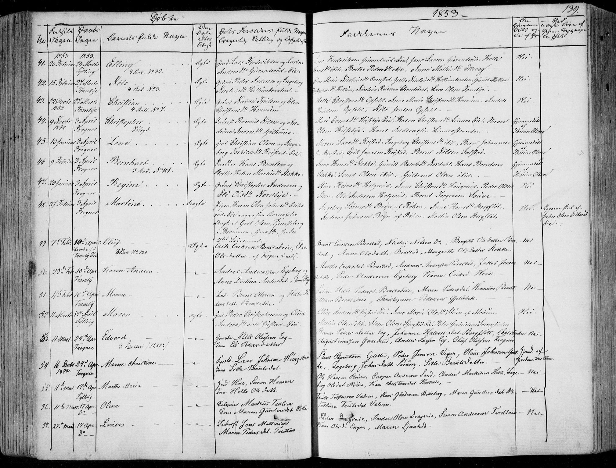 Lier kirkebøker, AV/SAKO-A-230/F/Fa/L0011: Parish register (official) no. I 11, 1843-1854, p. 139