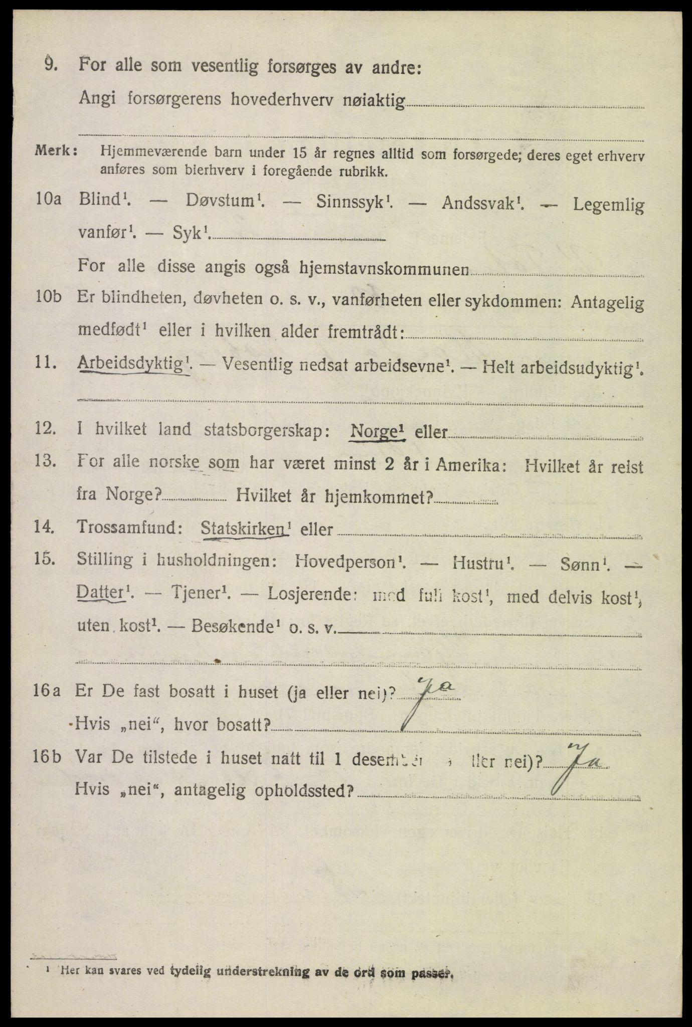 SAH, 1920 census for Vestre Toten, 1920, p. 9221