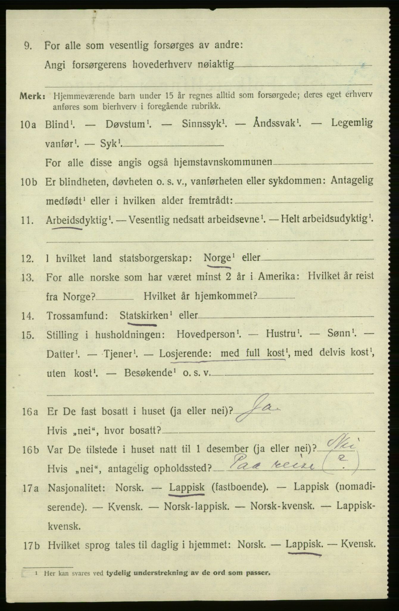 SATØ, 1920 census for , 1920, p. 2443