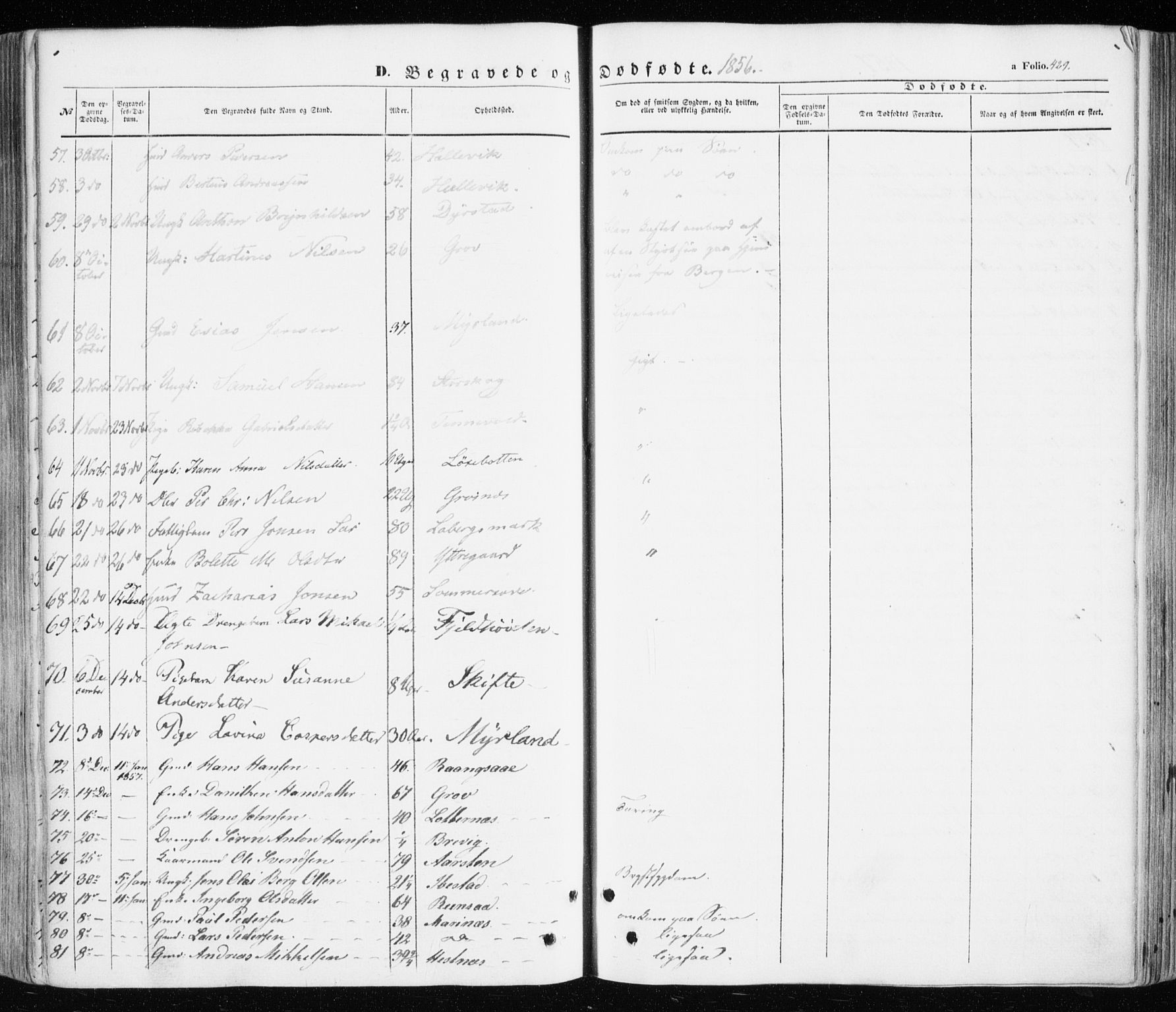 Ibestad sokneprestembete, AV/SATØ-S-0077/H/Ha/Haa/L0008kirke: Parish register (official) no. 8, 1850-1859, p. 429