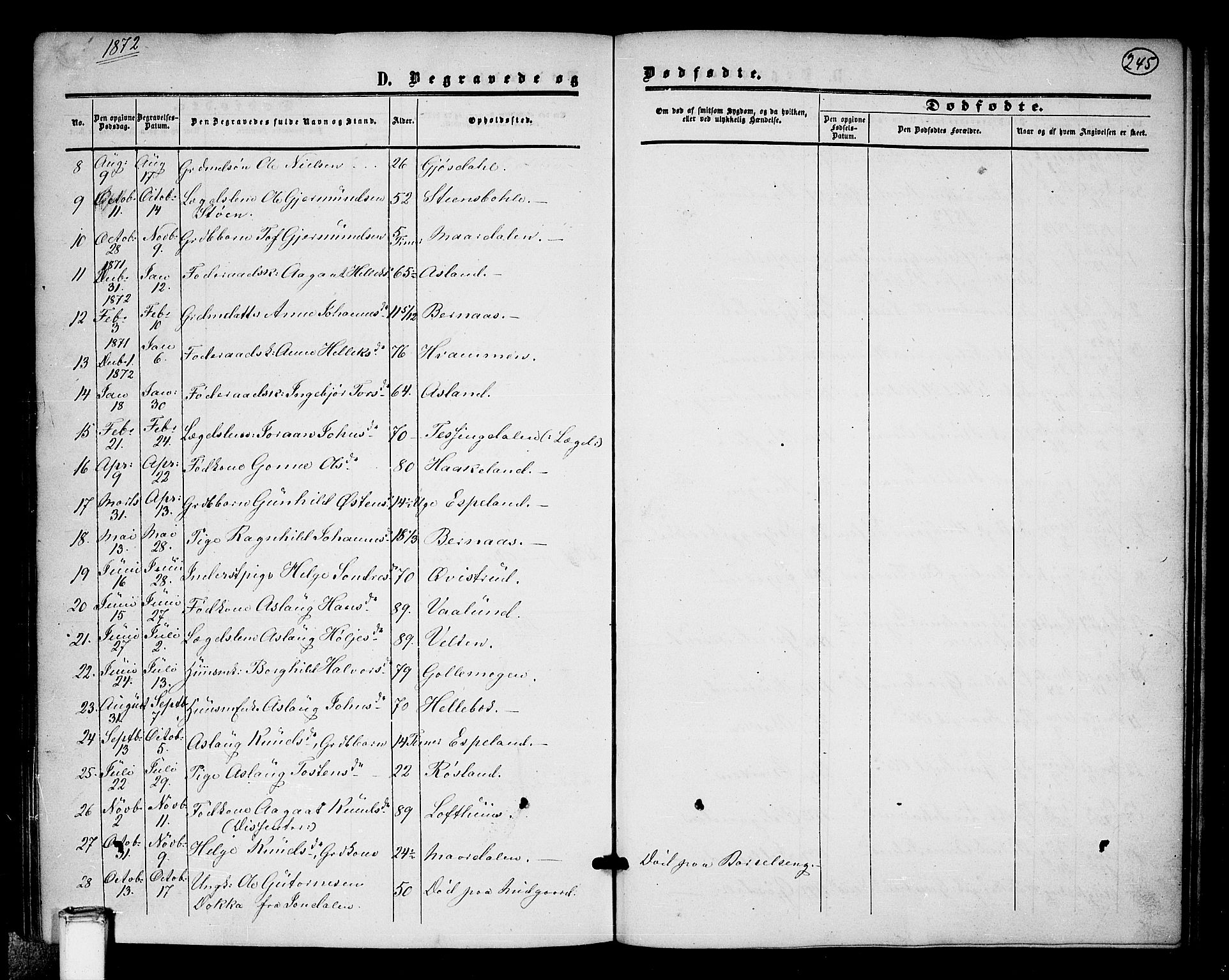 Tinn kirkebøker, SAKO/A-308/G/Ga/L0002: Parish register (copy) no. I 2, 1851-1883, p. 245