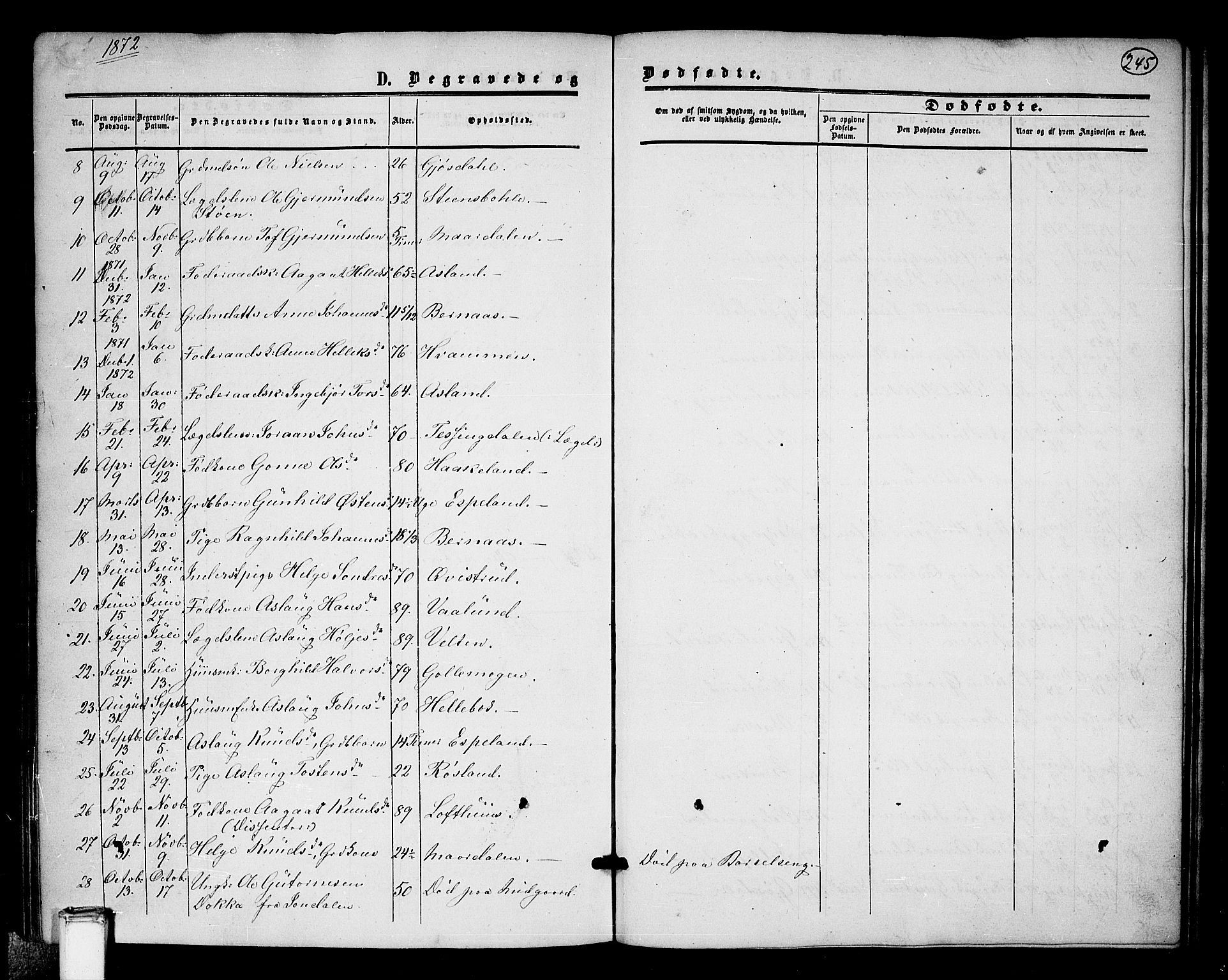 Tinn kirkebøker, AV/SAKO-A-308/G/Ga/L0002: Parish register (copy) no. I 2, 1851-1883, p. 245