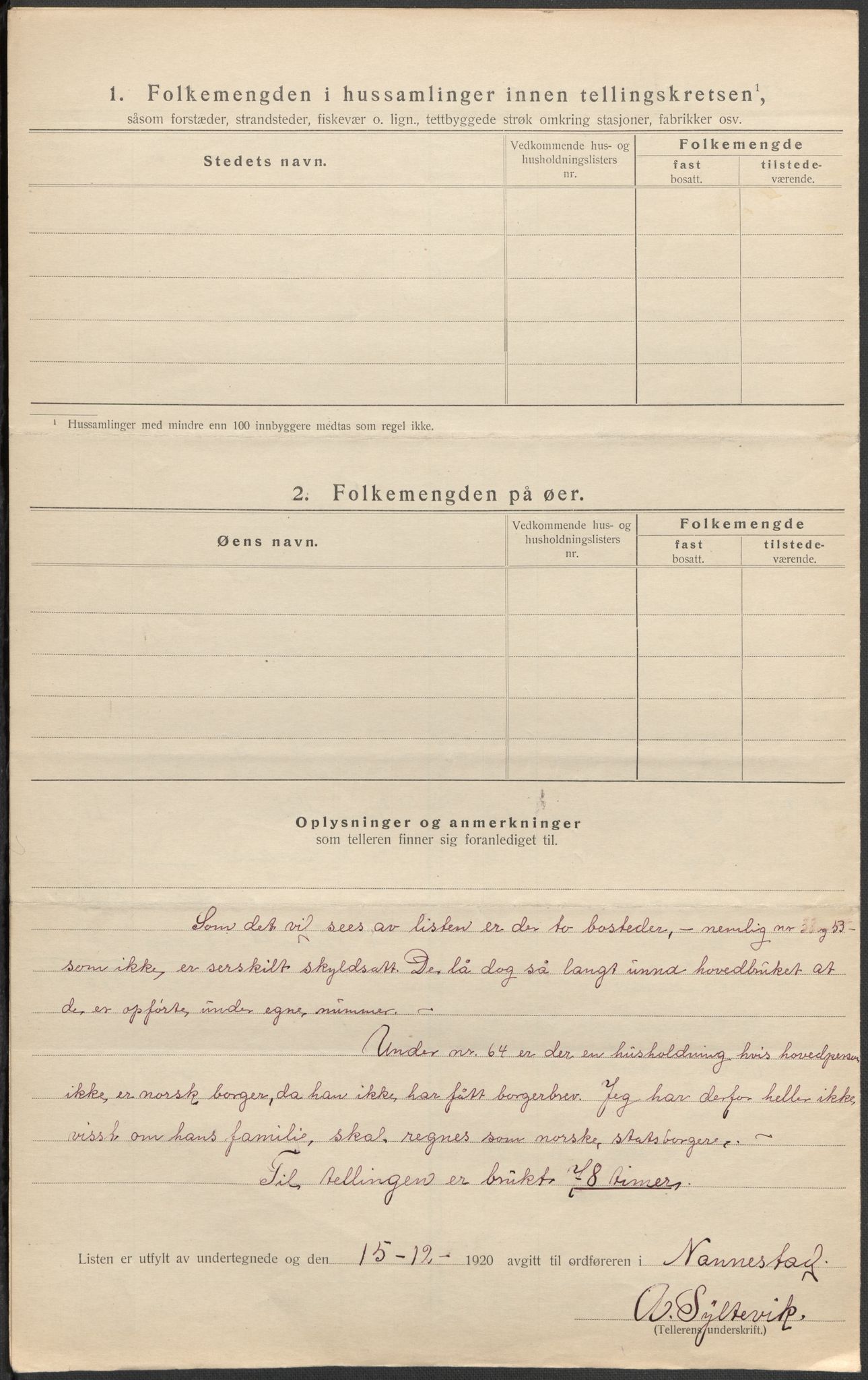 SAO, 1920 census for Nannestad, 1920, p. 13