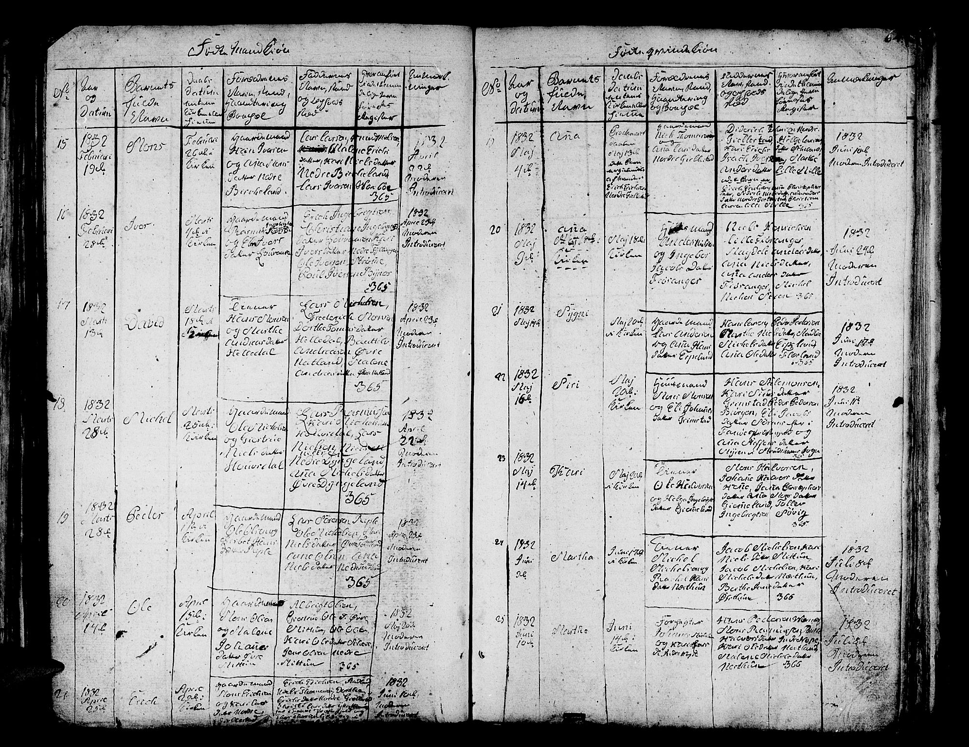 Fana Sokneprestembete, AV/SAB-A-75101/H/Hab/Habc/L0001: Parish register (copy) no. C 1, 1824-1837, p. 64