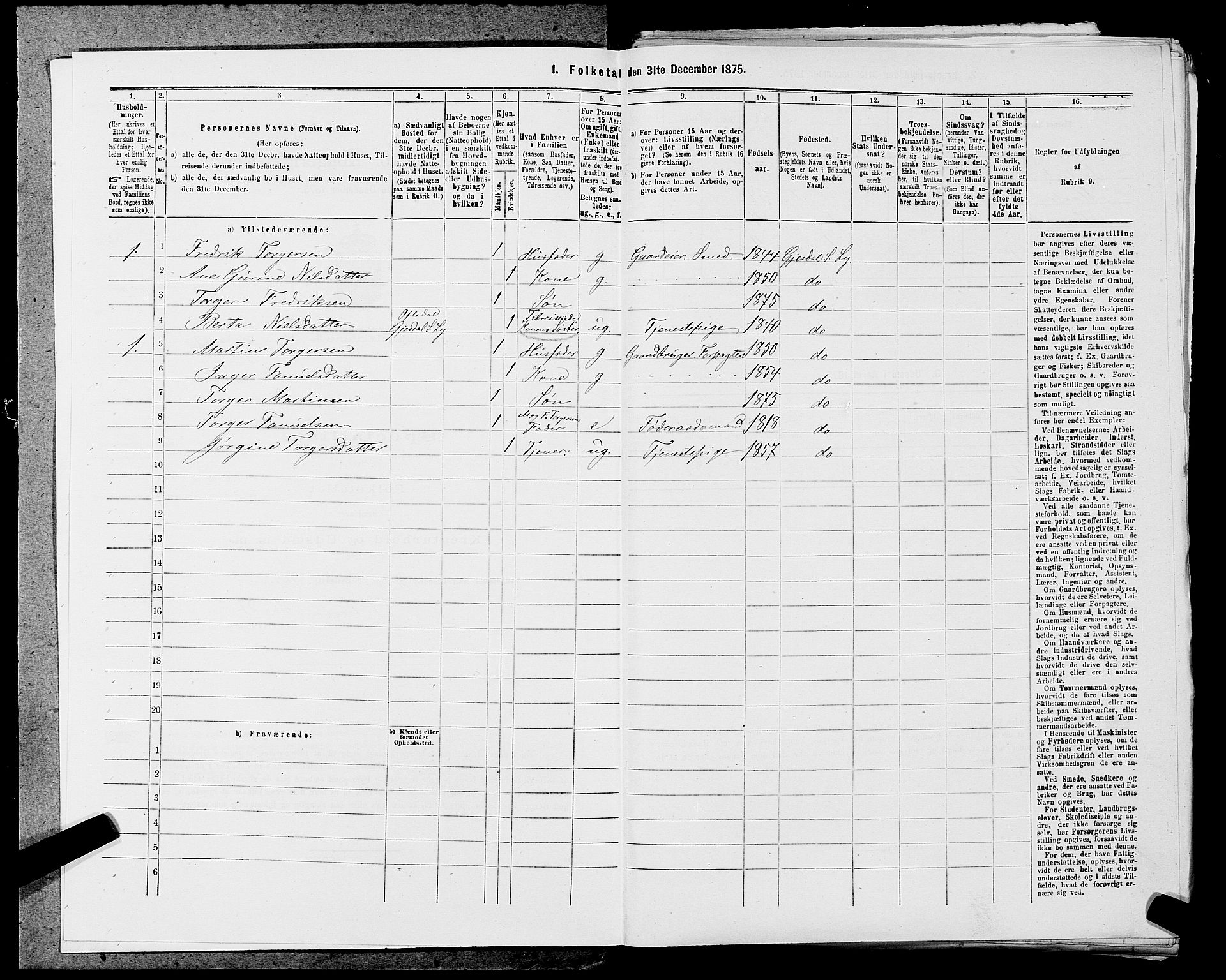 SAST, 1875 census for 1121P Lye, 1875, p. 872