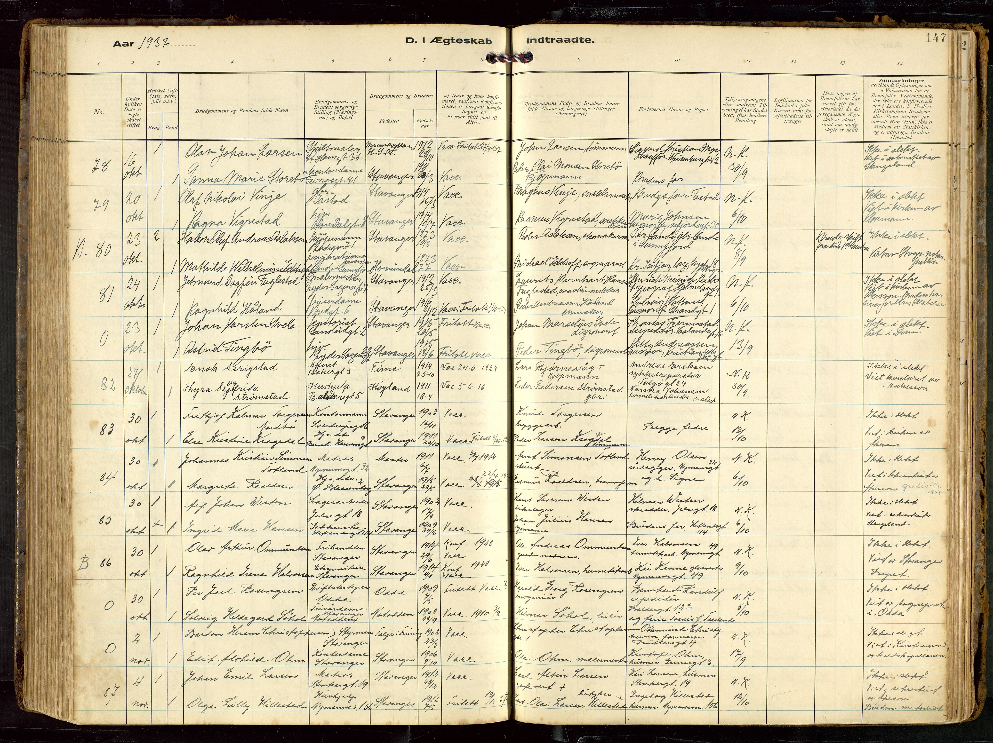 St. Petri sokneprestkontor, AV/SAST-A-101813/002/D/L0002: Parish register (official) no. A 27, 1921-1942, p. 147