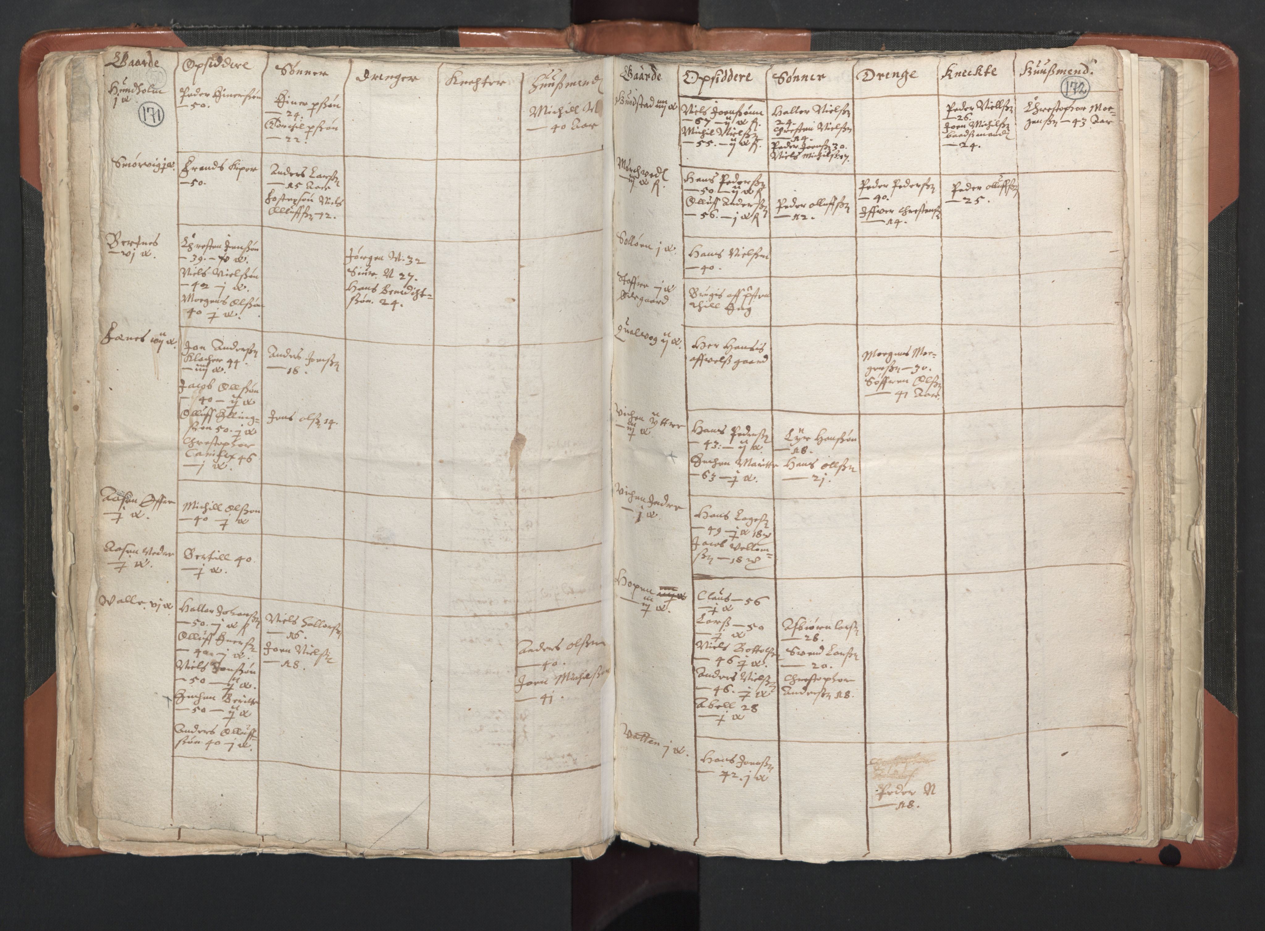 RA, Vicar's Census 1664-1666, no. 35: Helgeland deanery and Salten deanery, 1664-1666, p. 171-172