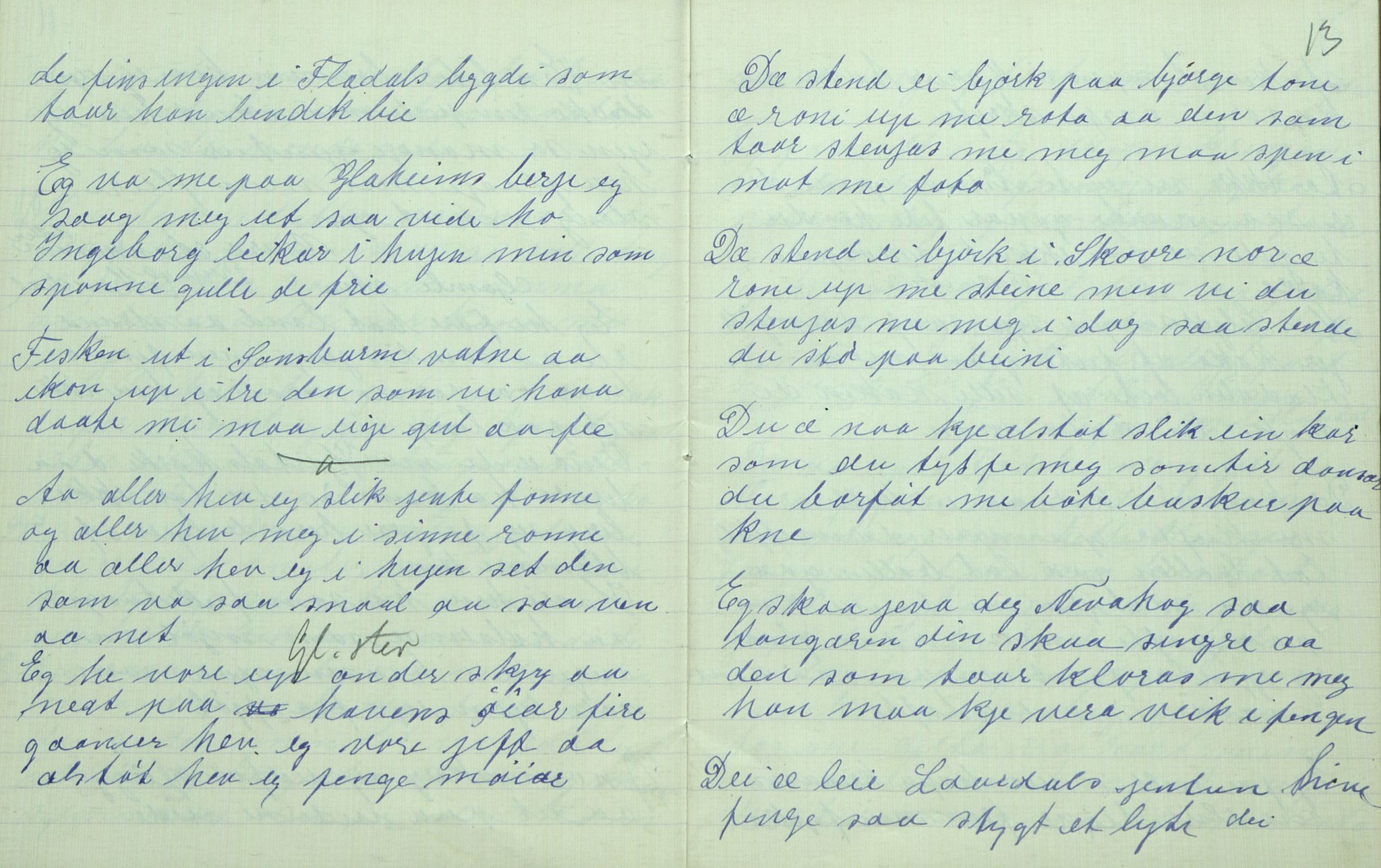 Rikard Berge, TEMU/TGM-A-1003/F/L0007/0024: 251-299 / 274 Uppskriftir av Gunhild Kivle. Viser, segner, eventyr, 1915, p. 12-13