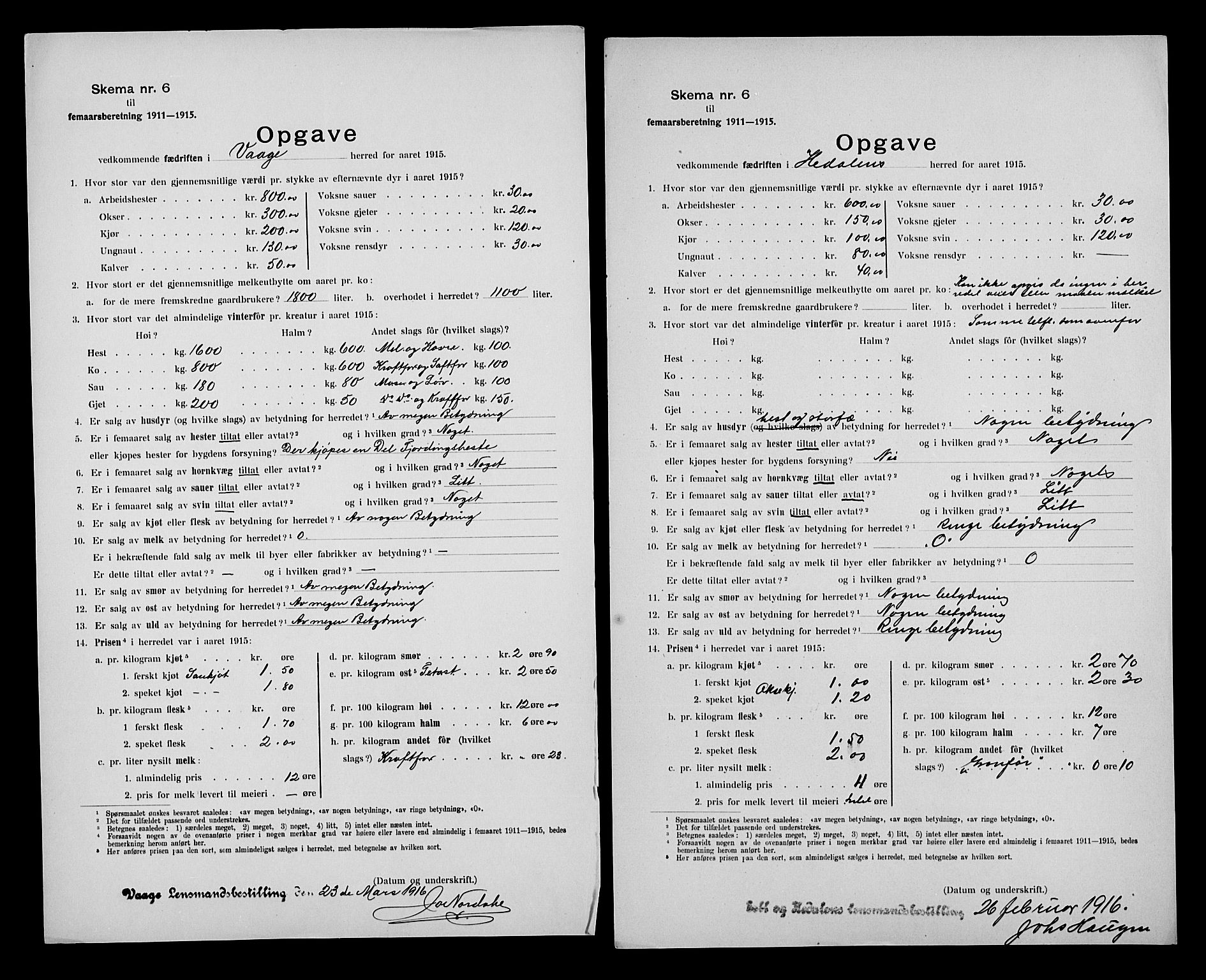 Statistisk sentralbyrå, Næringsøkonomiske emner, Generelt - Amtmennenes femårsberetninger, AV/RA-S-2233/F/Fa/L0119: --, 1915, p. 5