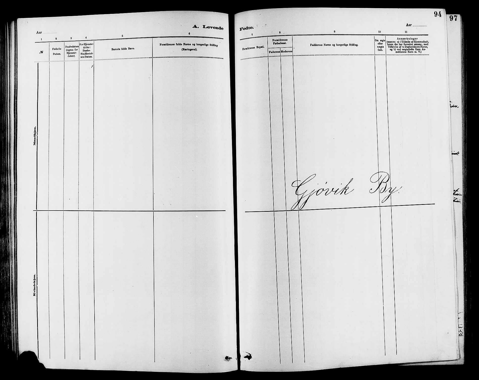 Vardal prestekontor, SAH/PREST-100/H/Ha/Hab/L0007: Parish register (copy) no. 7 /2, 1881-1895, p. 94