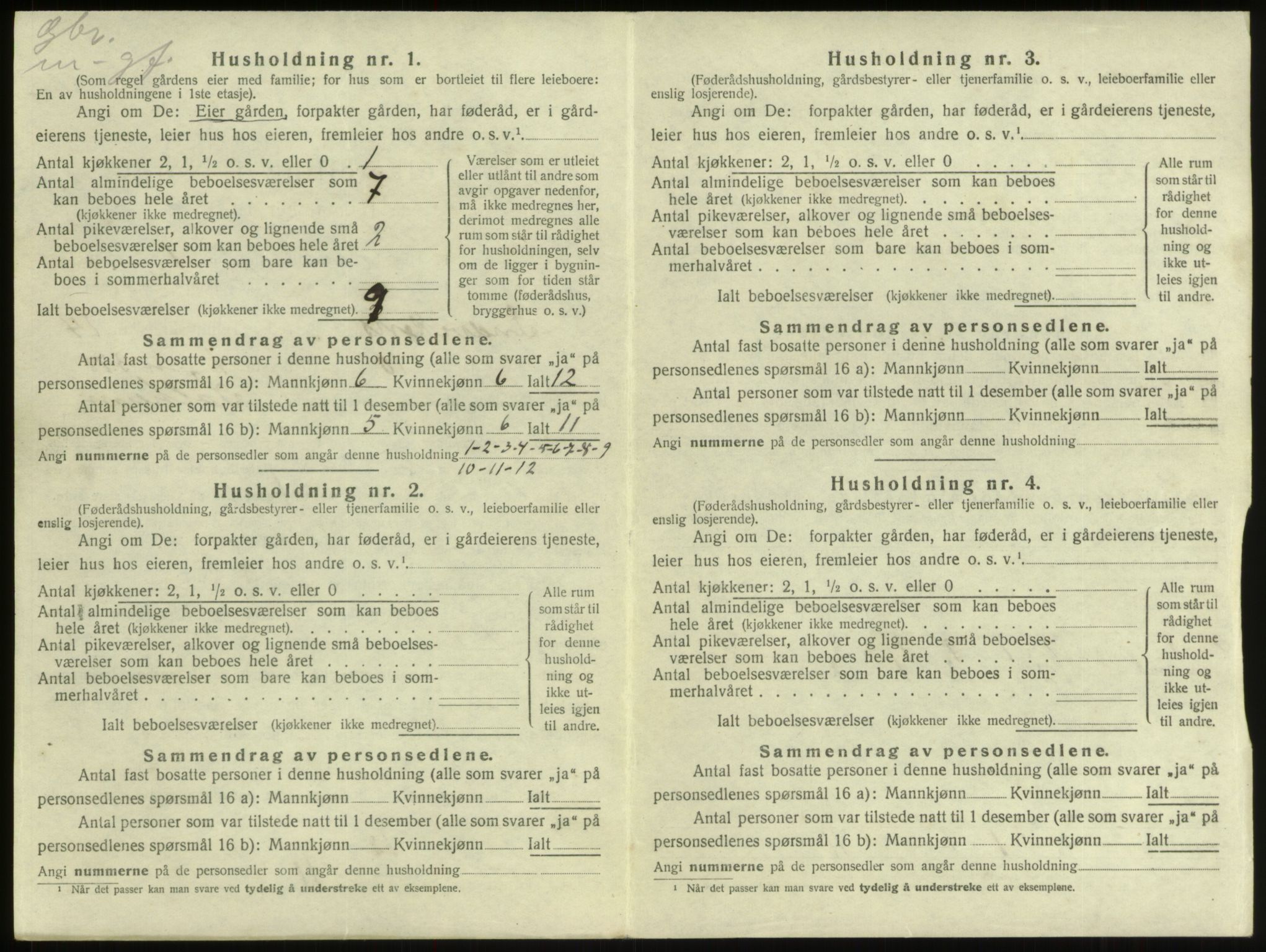 SAB, 1920 census for Innvik, 1920, p. 863