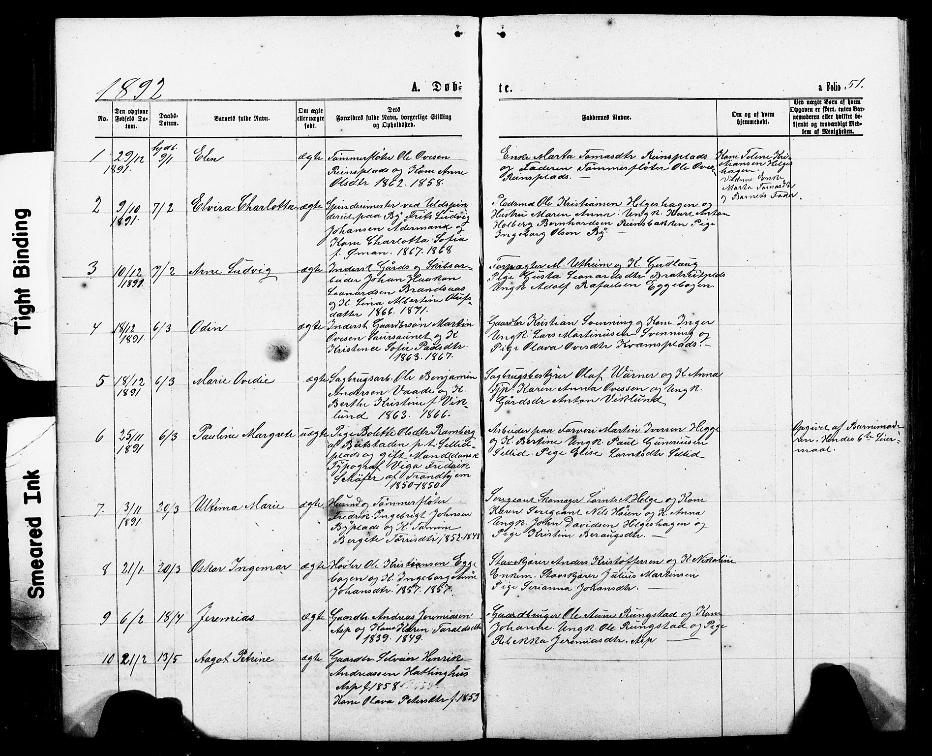 Ministerialprotokoller, klokkerbøker og fødselsregistre - Nord-Trøndelag, SAT/A-1458/740/L0380: Parish register (copy) no. 740C01, 1868-1902, p. 51