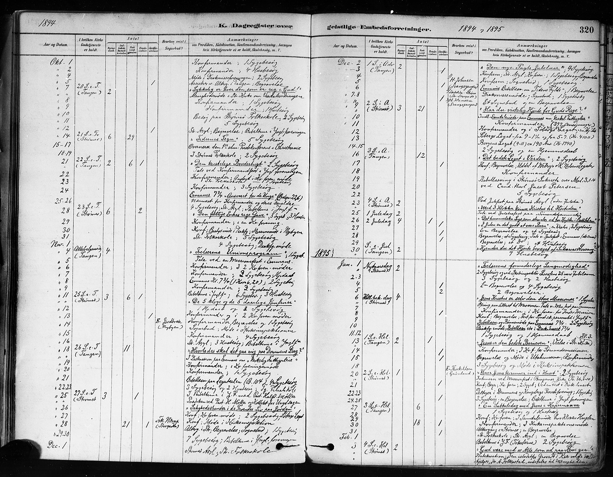 Strømsø kirkebøker, AV/SAKO-A-246/F/Fa/L0022: Parish register (official) no. I 22, 1879-1899, p. 320