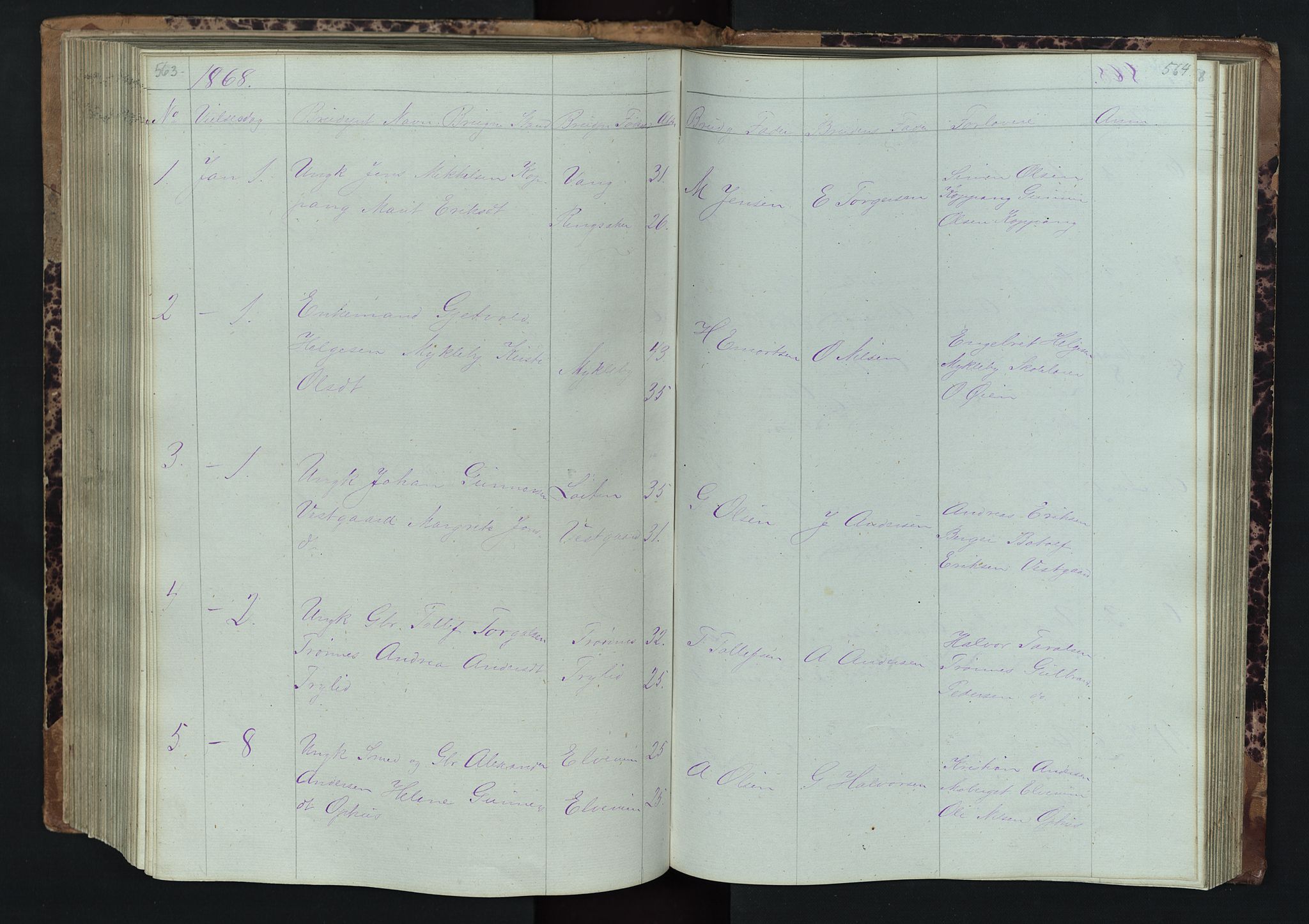 Stor-Elvdal prestekontor, AV/SAH-PREST-052/H/Ha/Hab/L0001: Parish register (copy) no. 1 /1, 1860-1894, p. 563-564