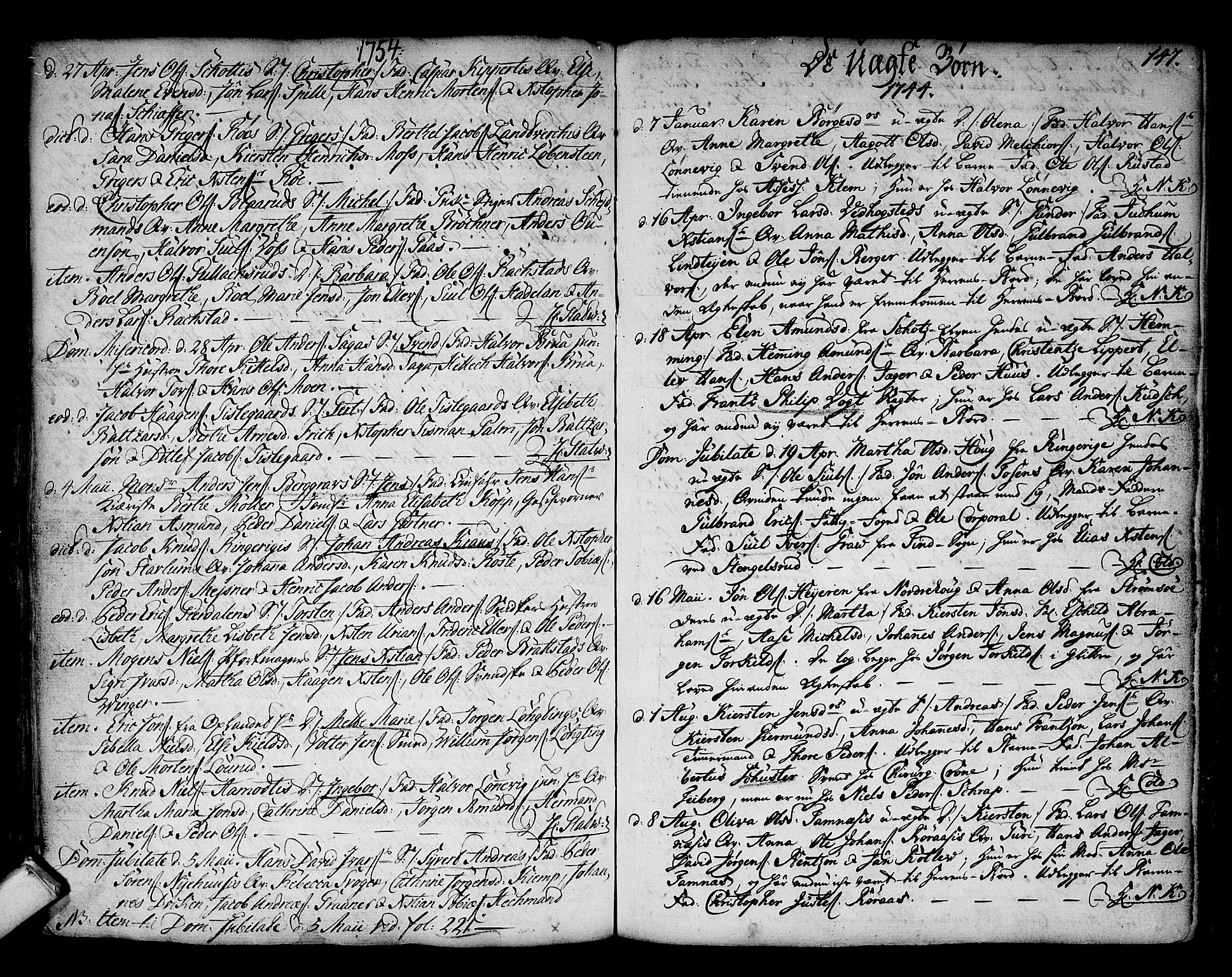 Kongsberg kirkebøker, AV/SAKO-A-22/F/Fa/L0003: Parish register (official) no. I 3, 1744-1755, p. 147