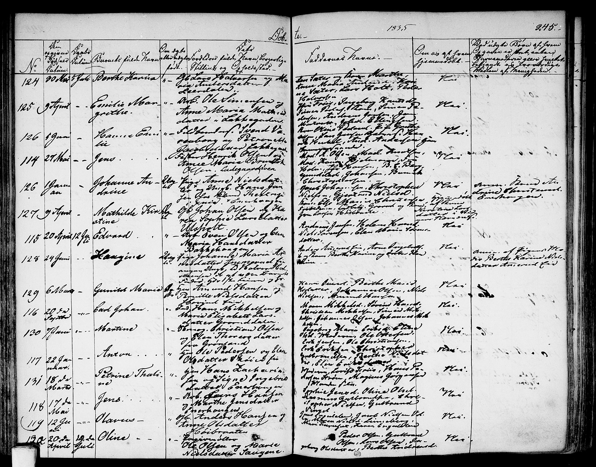 Aker prestekontor kirkebøker, SAO/A-10861/F/L0013: Parish register (official) no. 13, 1828-1837, p. 245