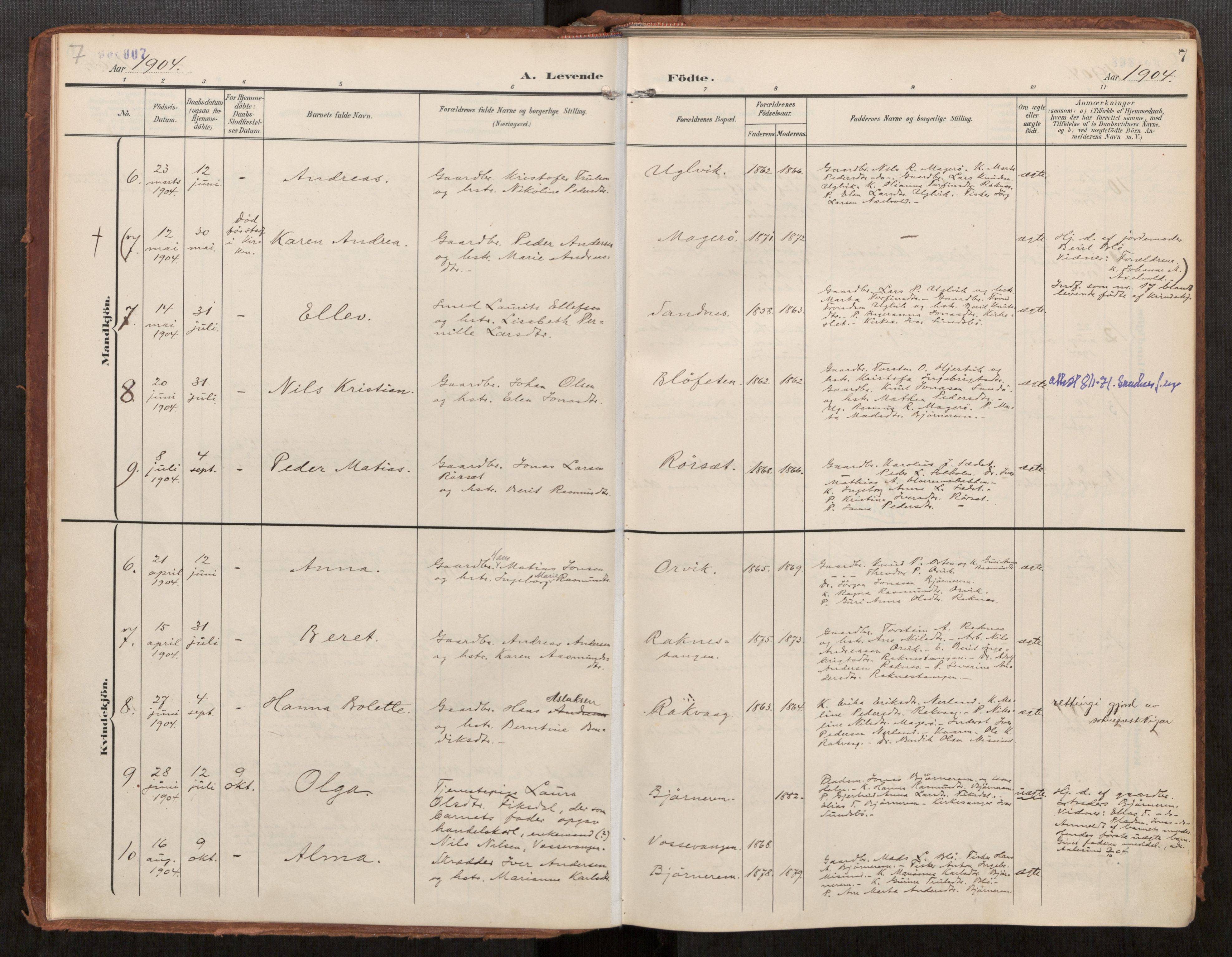 Ministerialprotokoller, klokkerbøker og fødselsregistre - Møre og Romsdal, AV/SAT-A-1454/563/L0740: Parish register (official) no. 563A02, 1903-1923, p. 7