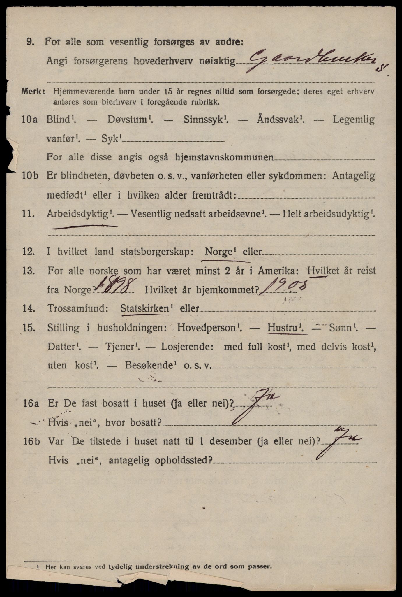 SAST, 1920 census for Sauda, 1920, p. 3713