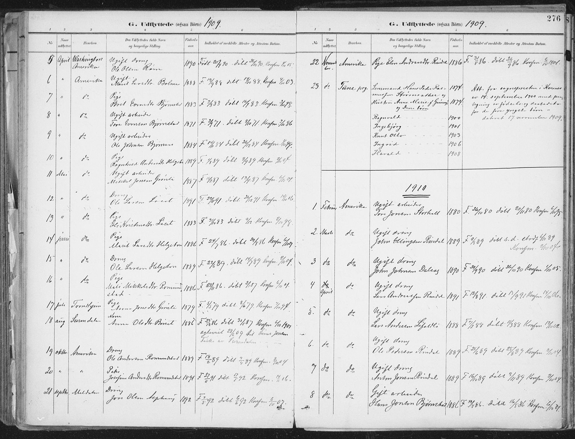 Ministerialprotokoller, klokkerbøker og fødselsregistre - Møre og Romsdal, AV/SAT-A-1454/598/L1072: Parish register (official) no. 598A06, 1896-1910, p. 276