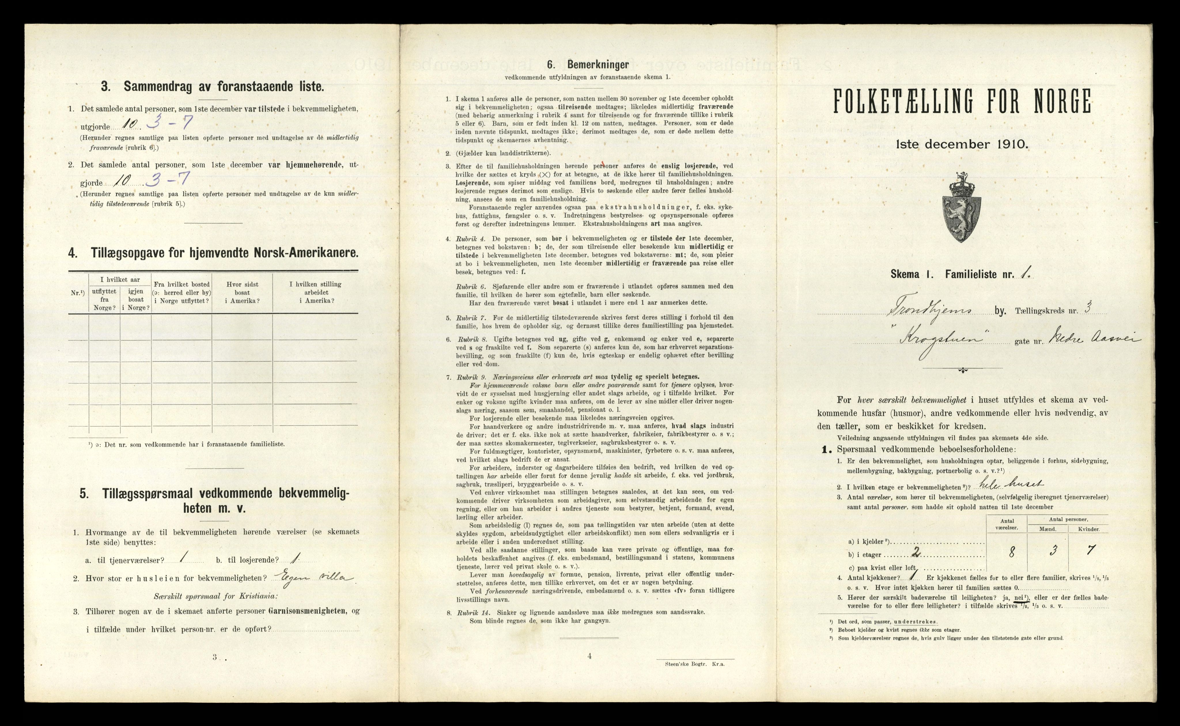 RA, 1910 census for Trondheim, 1910, p. 1615