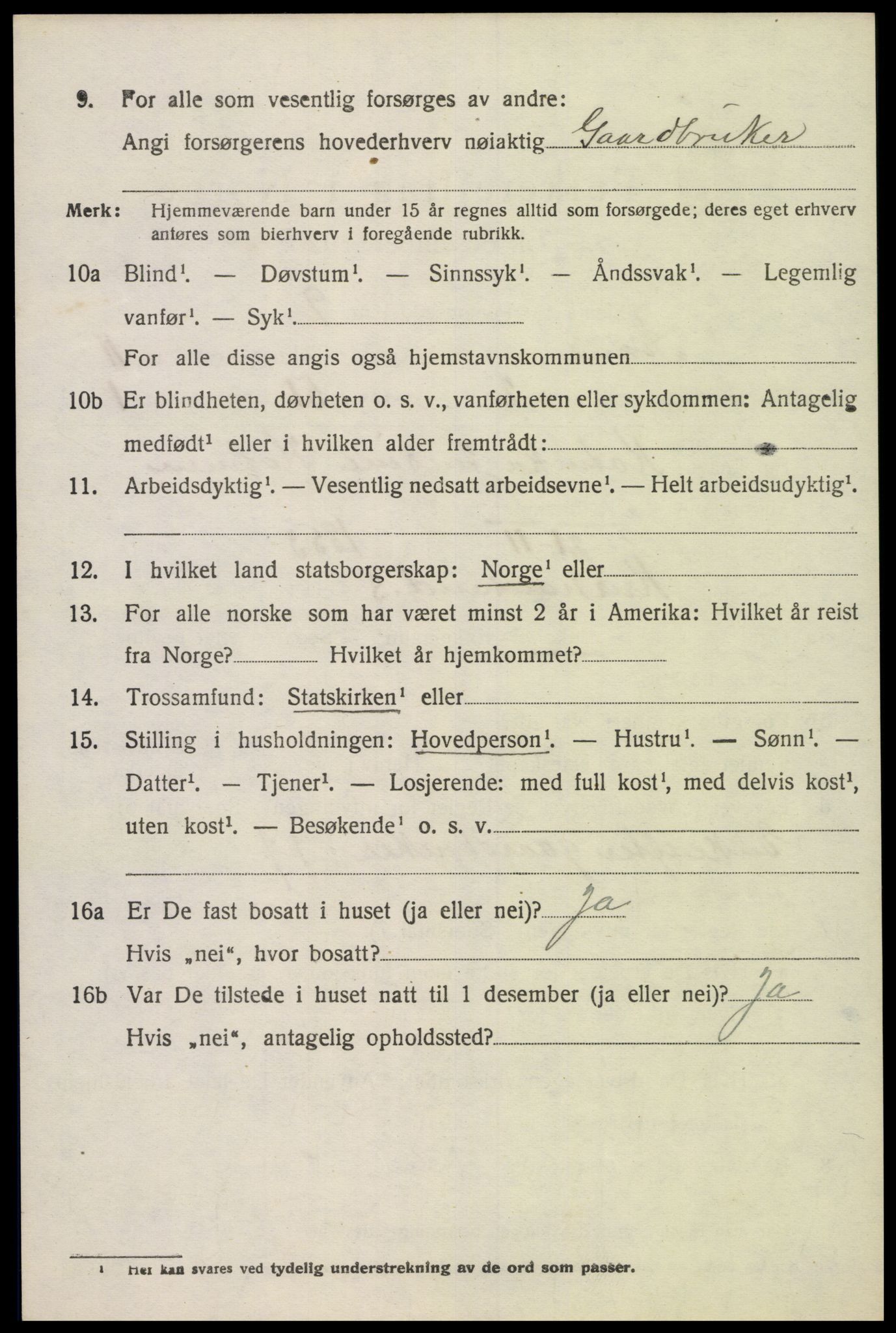 SAK, 1920 census for Søgne, 1920, p. 5616
