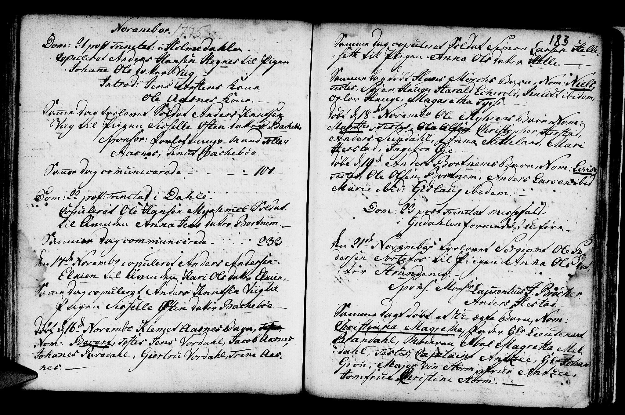 Fjaler sokneprestembete, SAB/A-79801/H/Haa/Haaa/L0001: Parish register (official) no. A 1, 1755-1778, p. 183