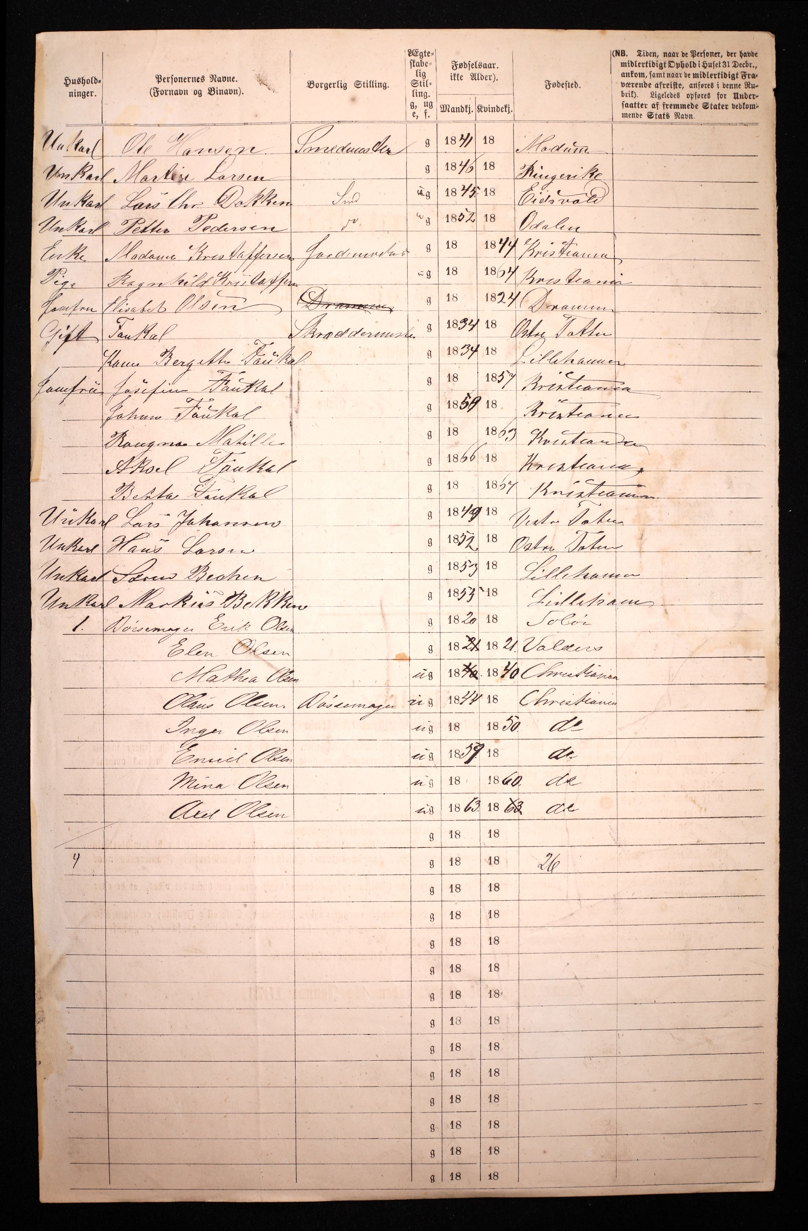 RA, 1870 census for 0301 Kristiania, 1870, p. 4694