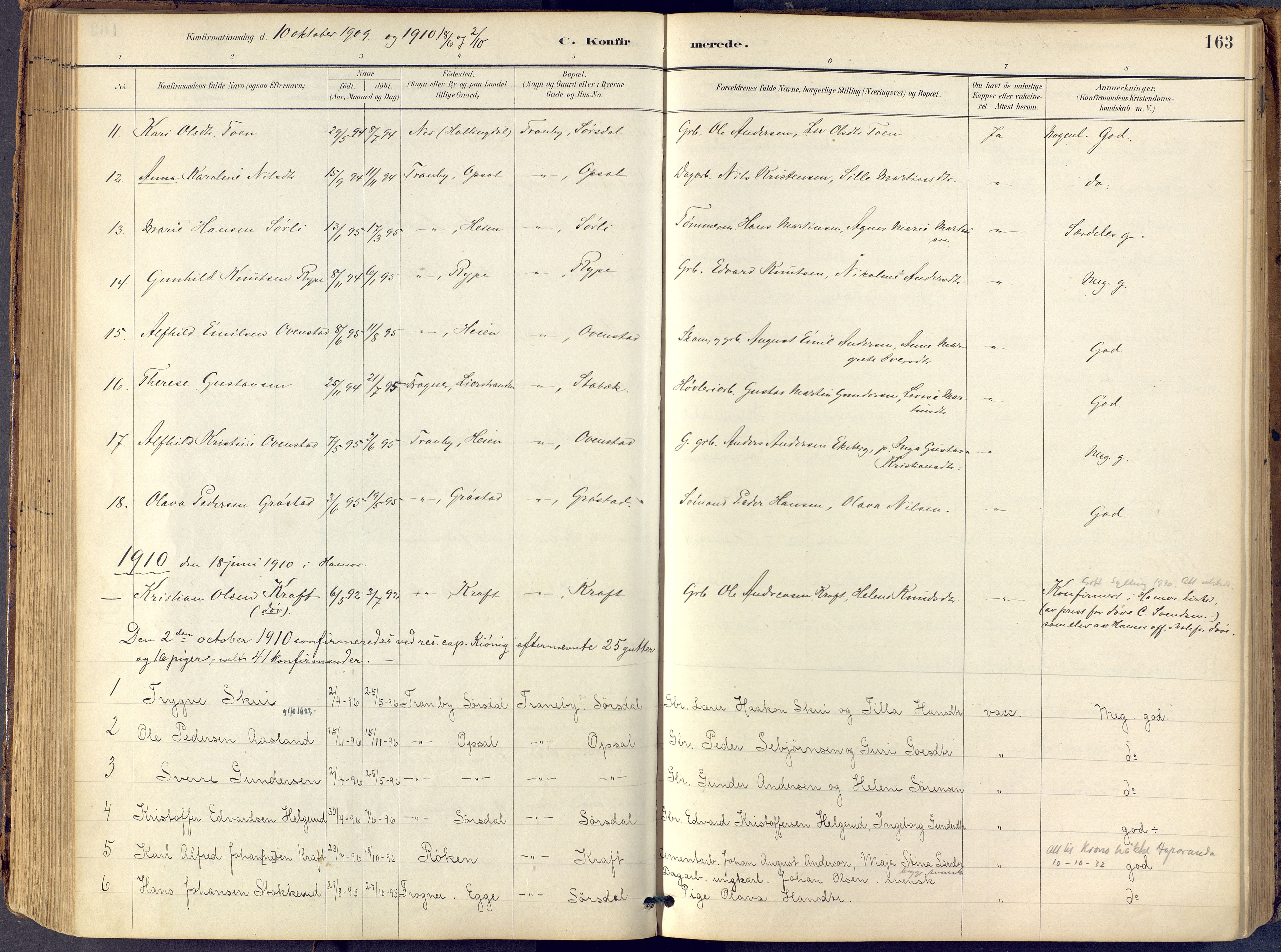 Lier kirkebøker, AV/SAKO-A-230/F/Fb/L0001: Parish register (official) no. II 1, 1883-1910, p. 163