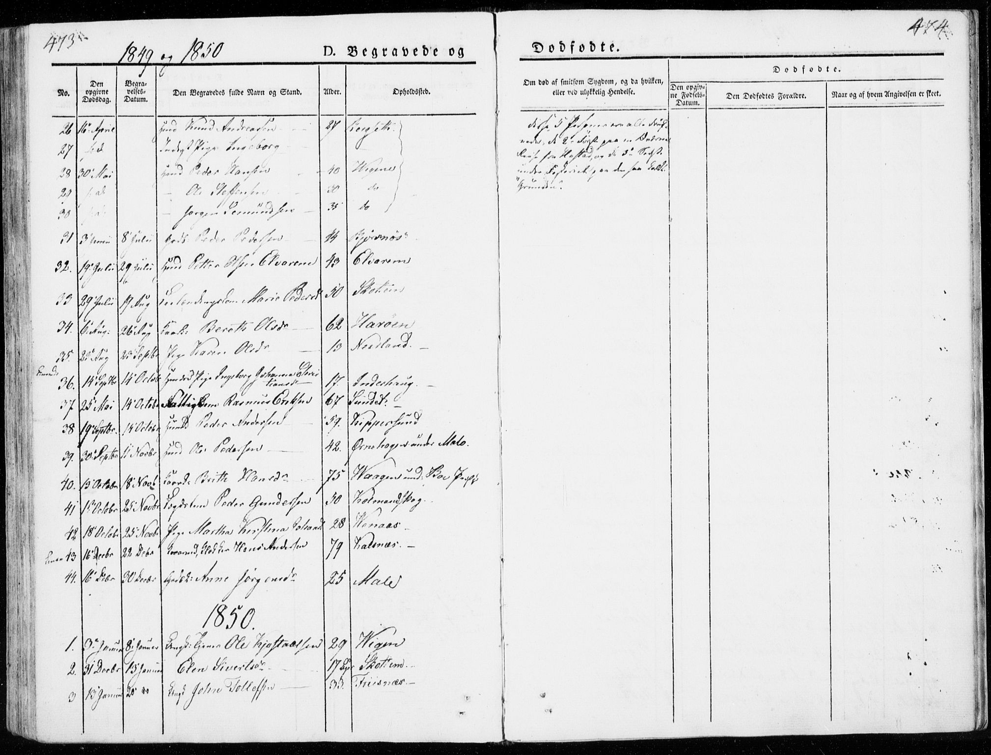 Ministerialprotokoller, klokkerbøker og fødselsregistre - Møre og Romsdal, AV/SAT-A-1454/566/L0766: Parish register (official) no. 566A05, 1842-1851, p. 473-474