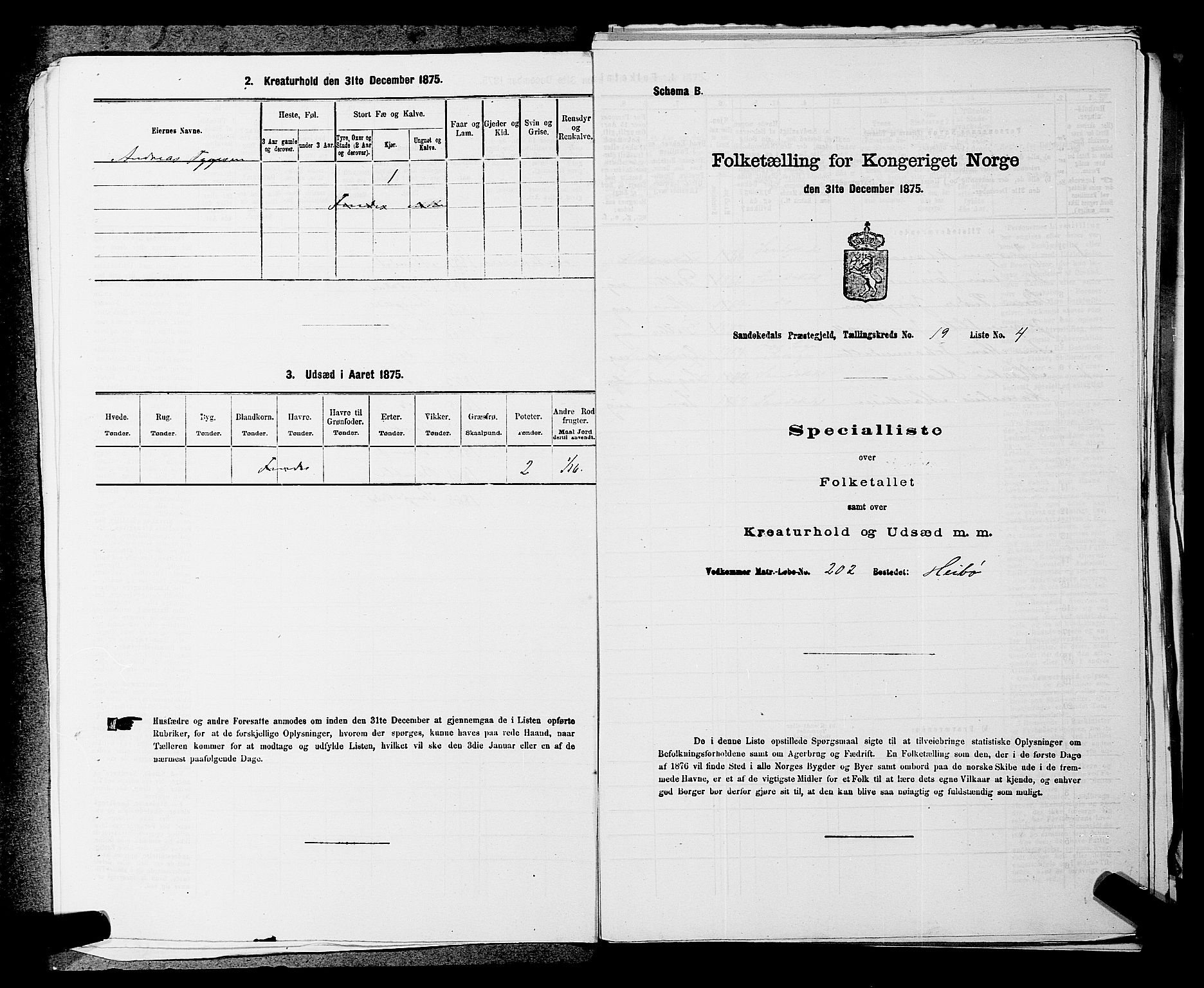 SAKO, 1875 census for 0816P Sannidal, 1875, p. 1561