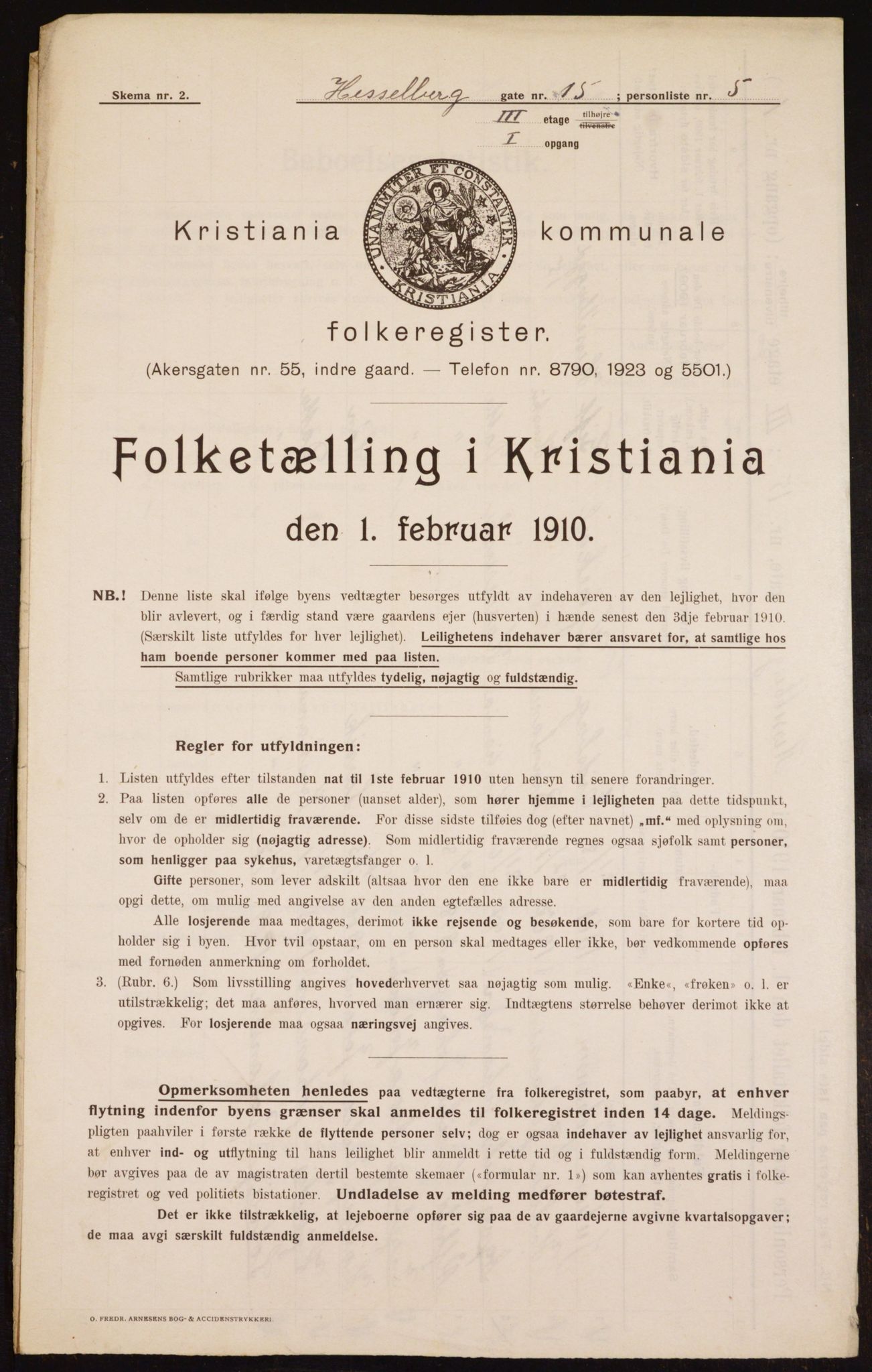 OBA, Municipal Census 1910 for Kristiania, 1910, p. 39398