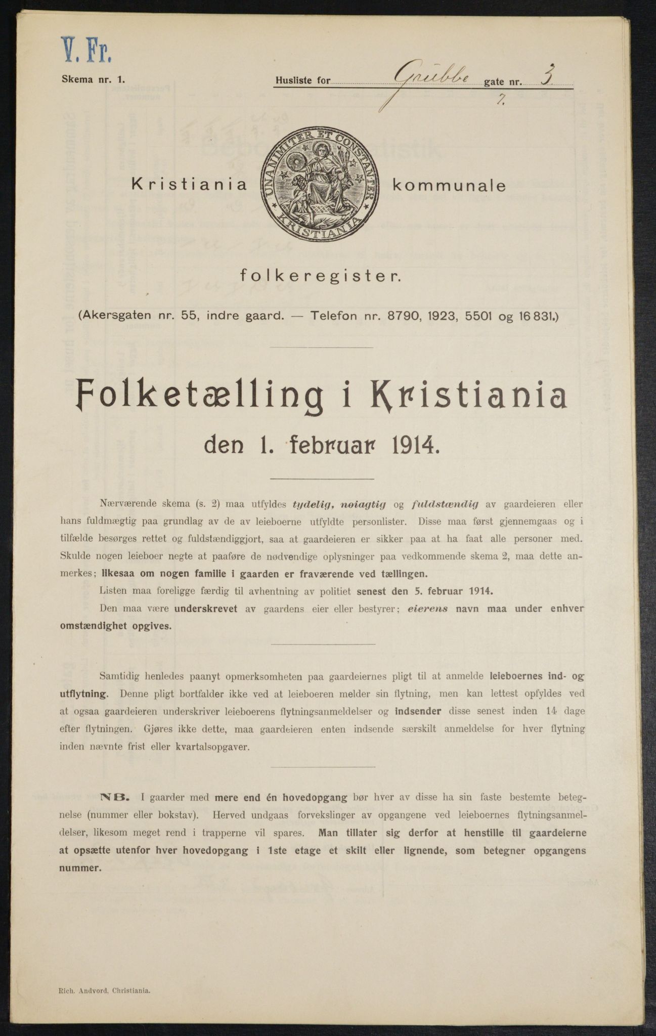 OBA, Municipal Census 1914 for Kristiania, 1914, p. 30299