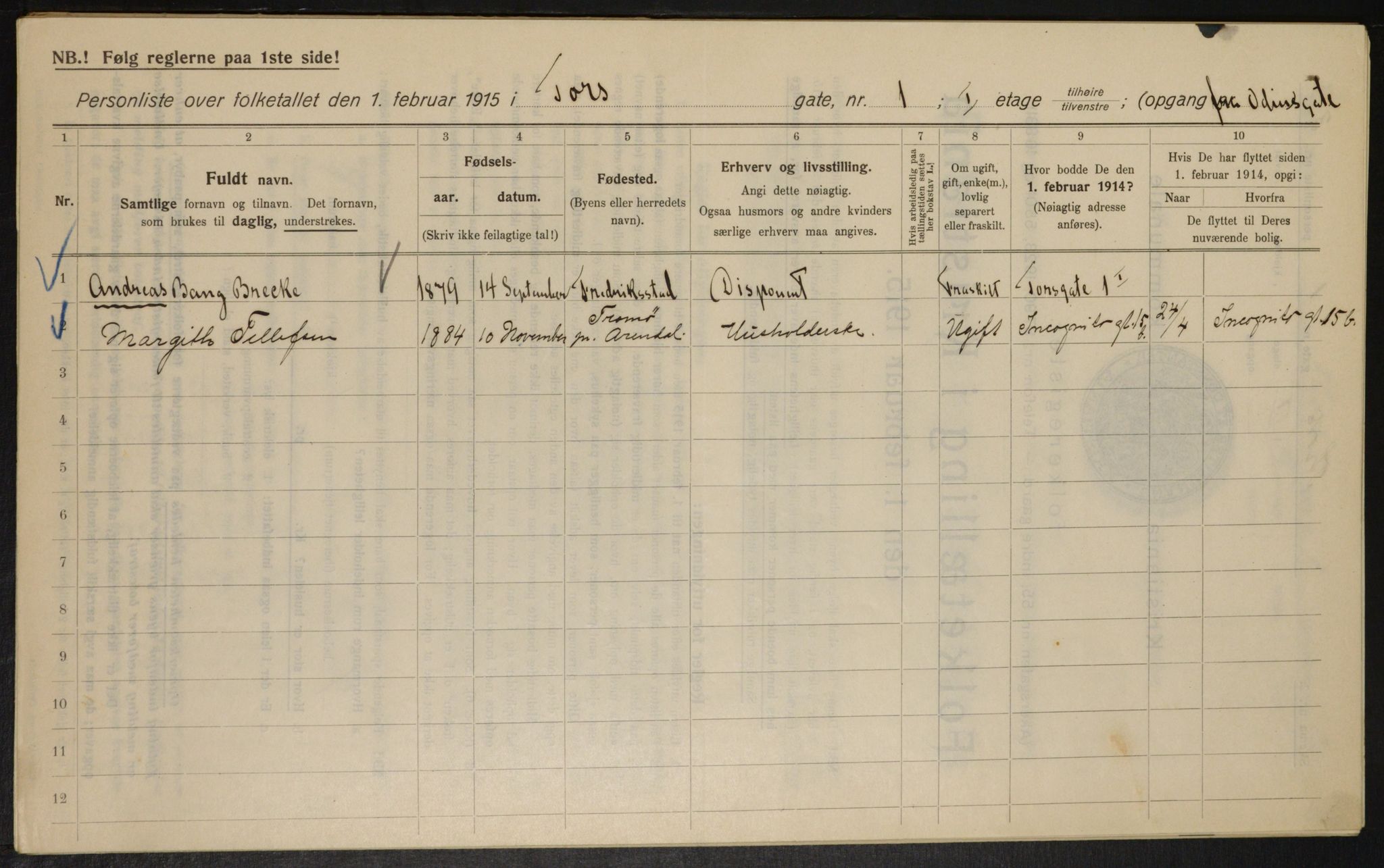 OBA, Municipal Census 1915 for Kristiania, 1915, p. 114624